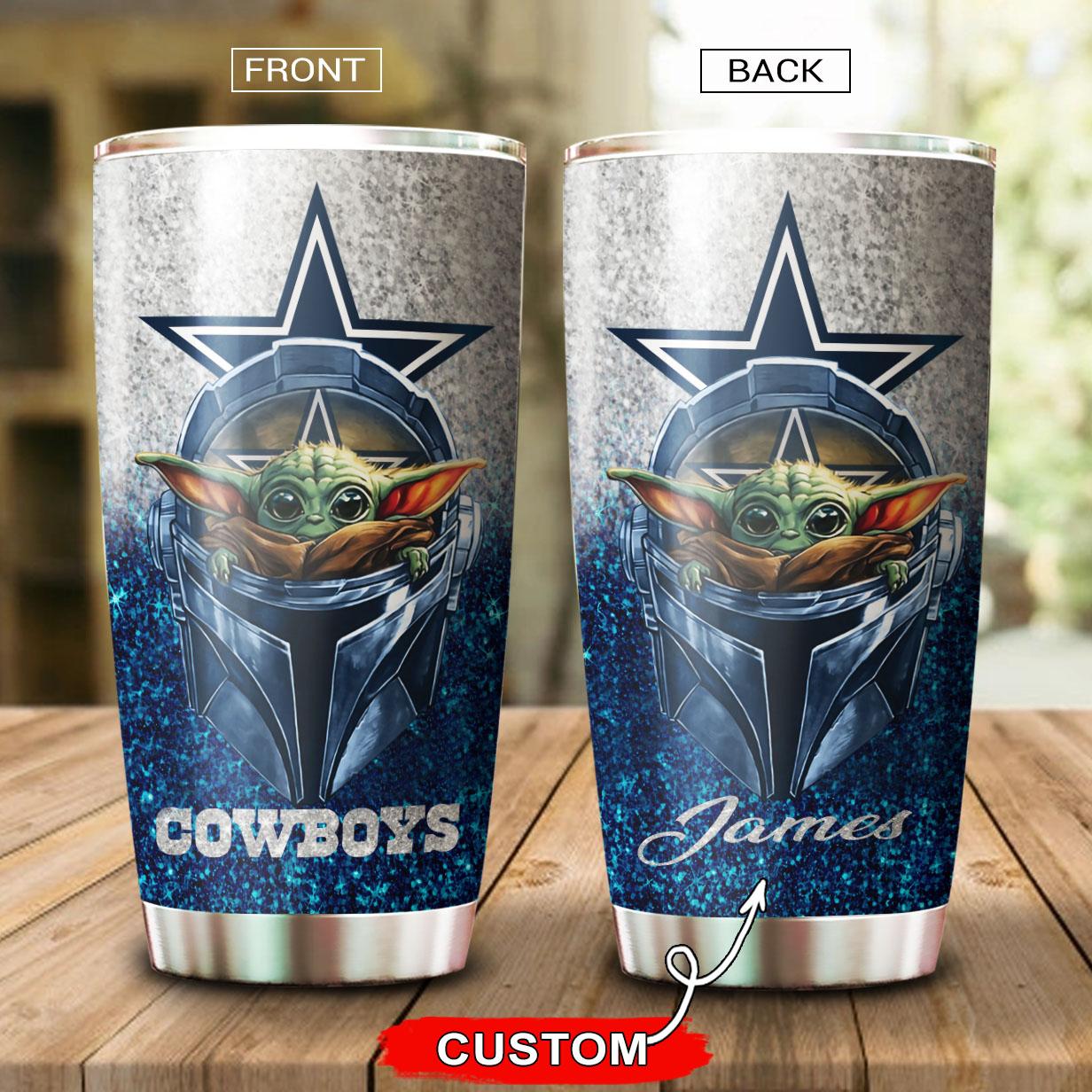 NFL Dallas Cowboys Personalized Stainless Insulated Can Holder