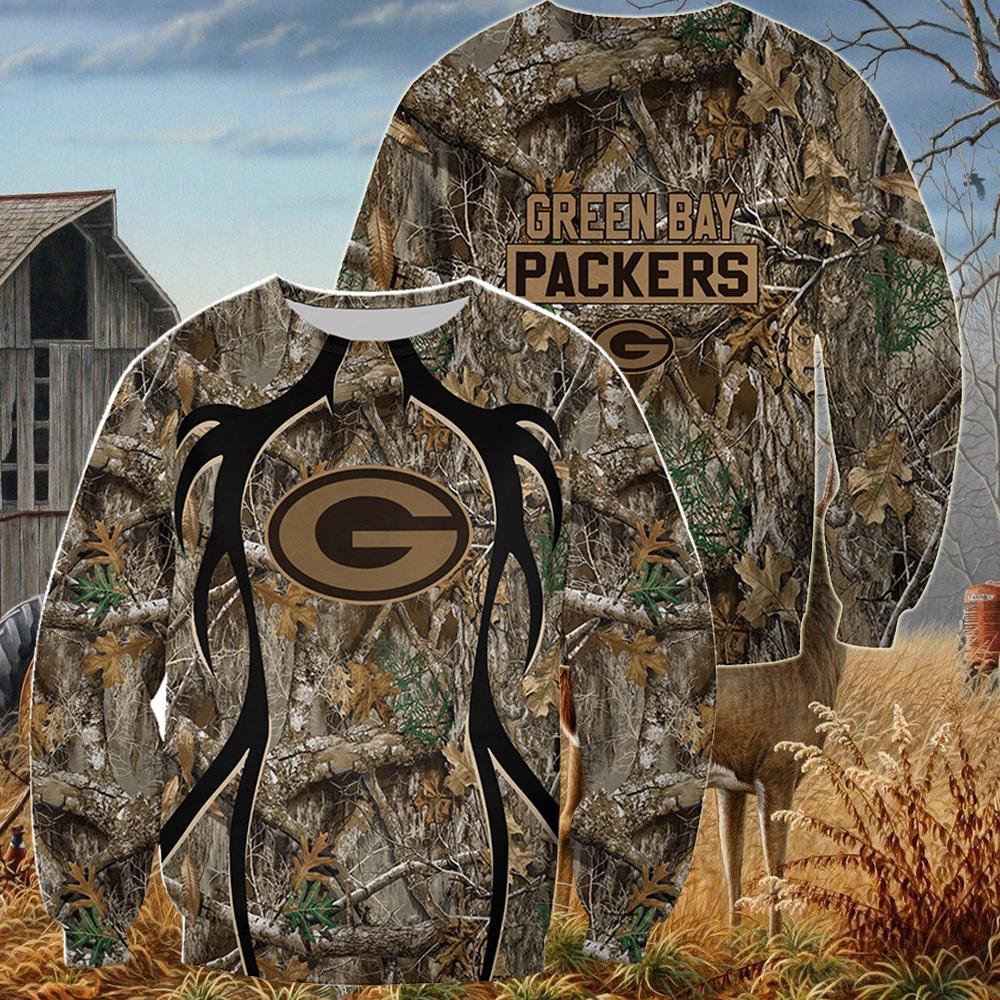 DS001-NFL12-Green Bay Packers Camo Hunting T-Shirt, Hoodie