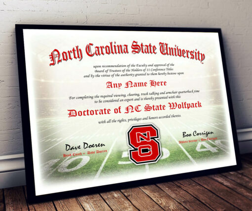 BOISE STATE~ CERTIFICATE ~ DIPLOMA ~ GIFT ~ MAN CAVE ~ GREAT GIFT FOOTBALL FUN 