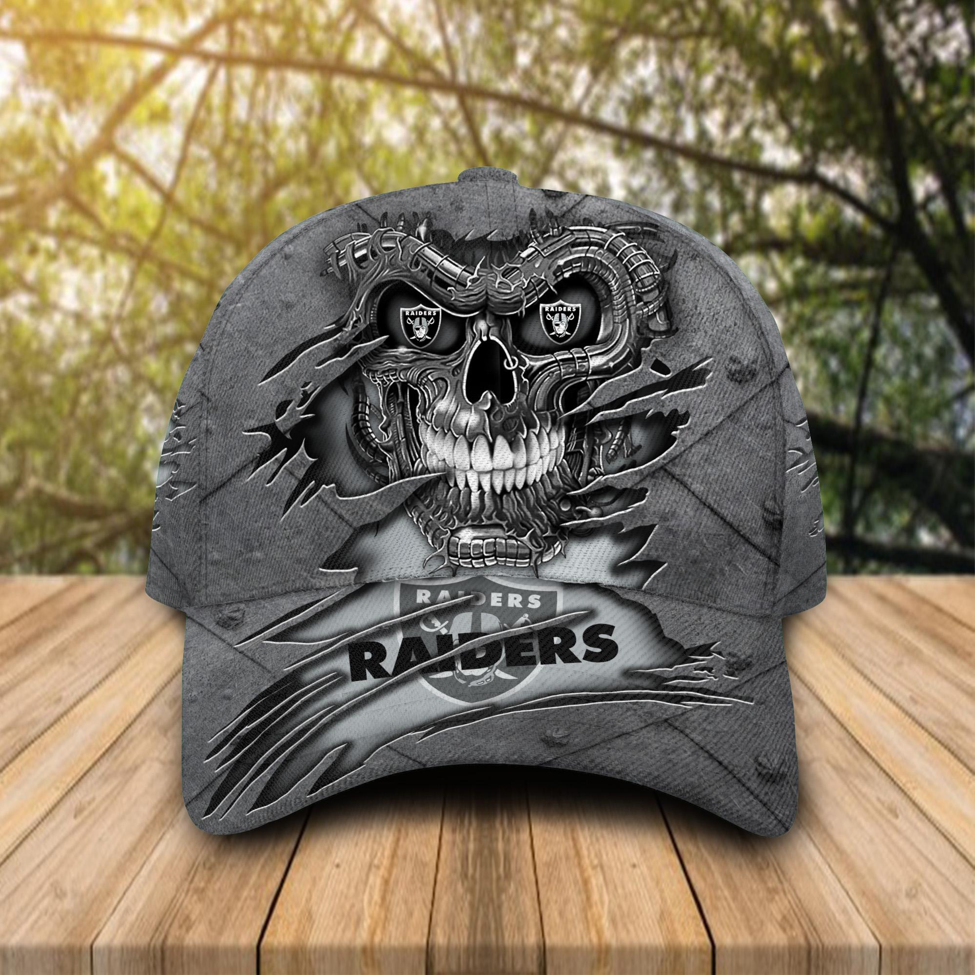 DS004-NFL23-Las Vegas Raiders Skull Cap Perfect Gift – Beemain