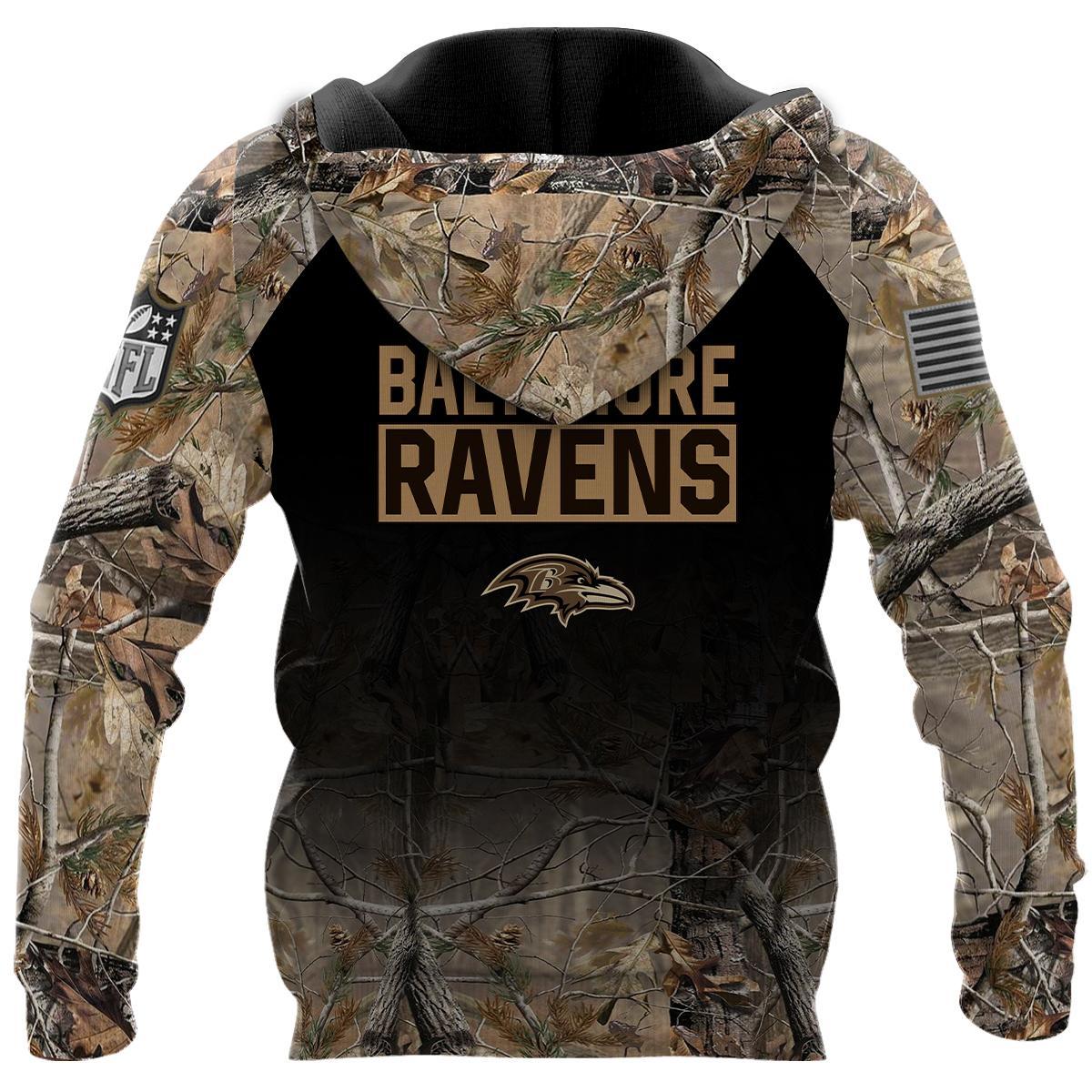 Baltimore Ravens NFL Personalized Your Name Hunting Hoodie 3D All Over Print