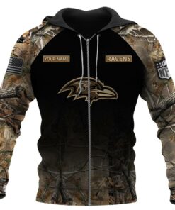 Baltimore Ravens NFL Personalized Your Name Fishing Camo Hoodie 3D All Over  Print