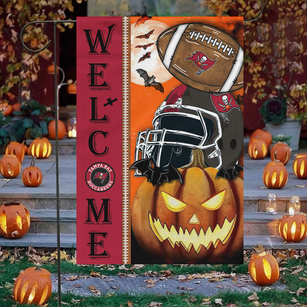 Tampa Bay Buccaneers Welcome Halloween Garden Flag, House Flag Double Sided Printed