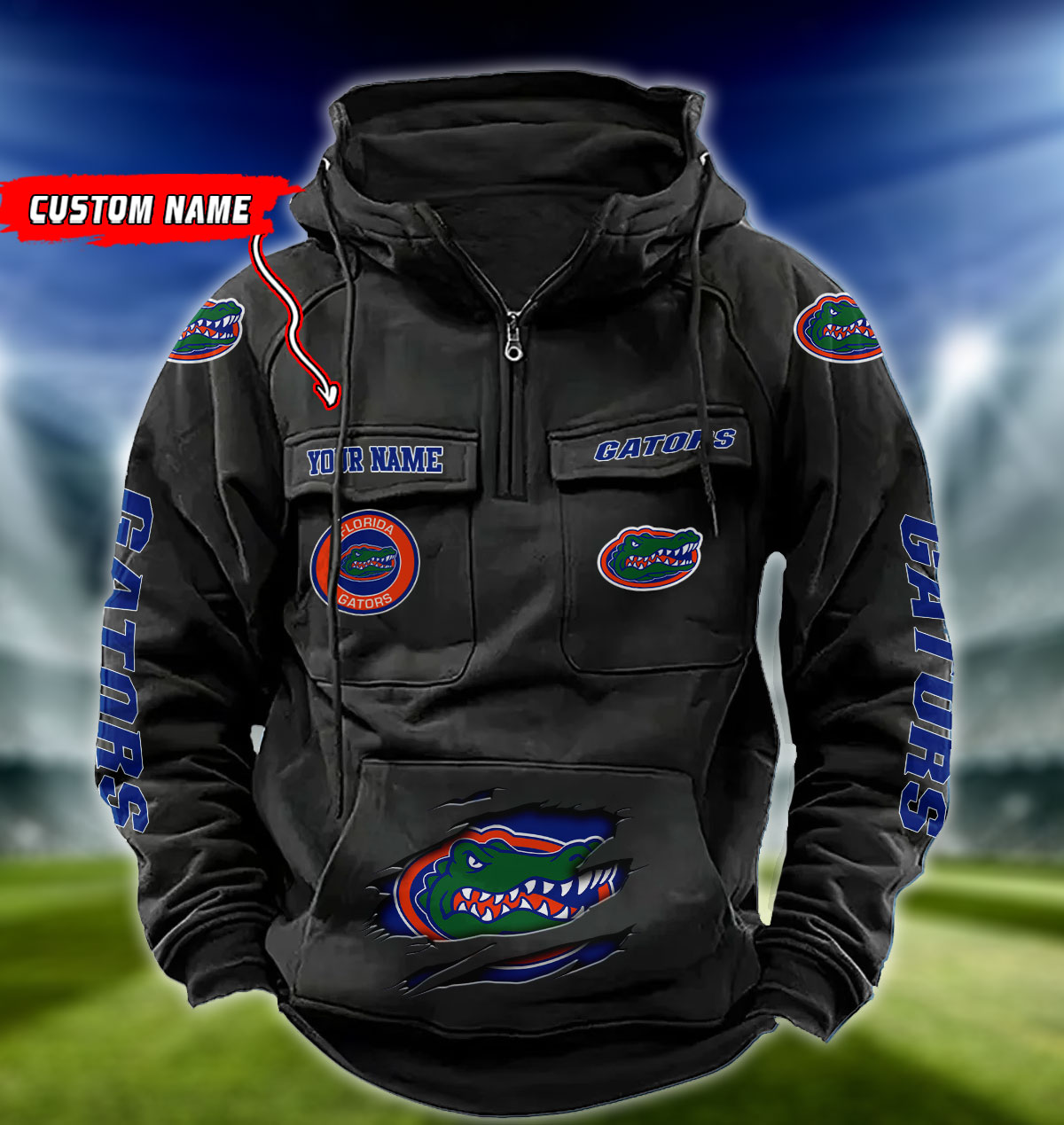 ZNCAA Florida Gators - Vintage Hoodie - Custom Name