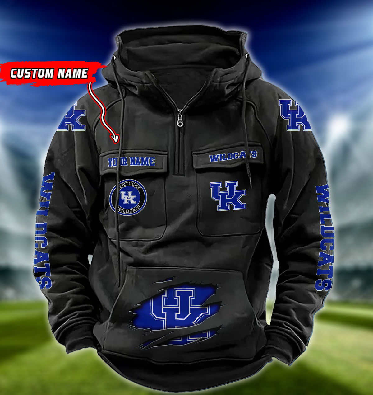 ZNCAA Kentucky Wildcats - Vintage Hoodie - Custom Name