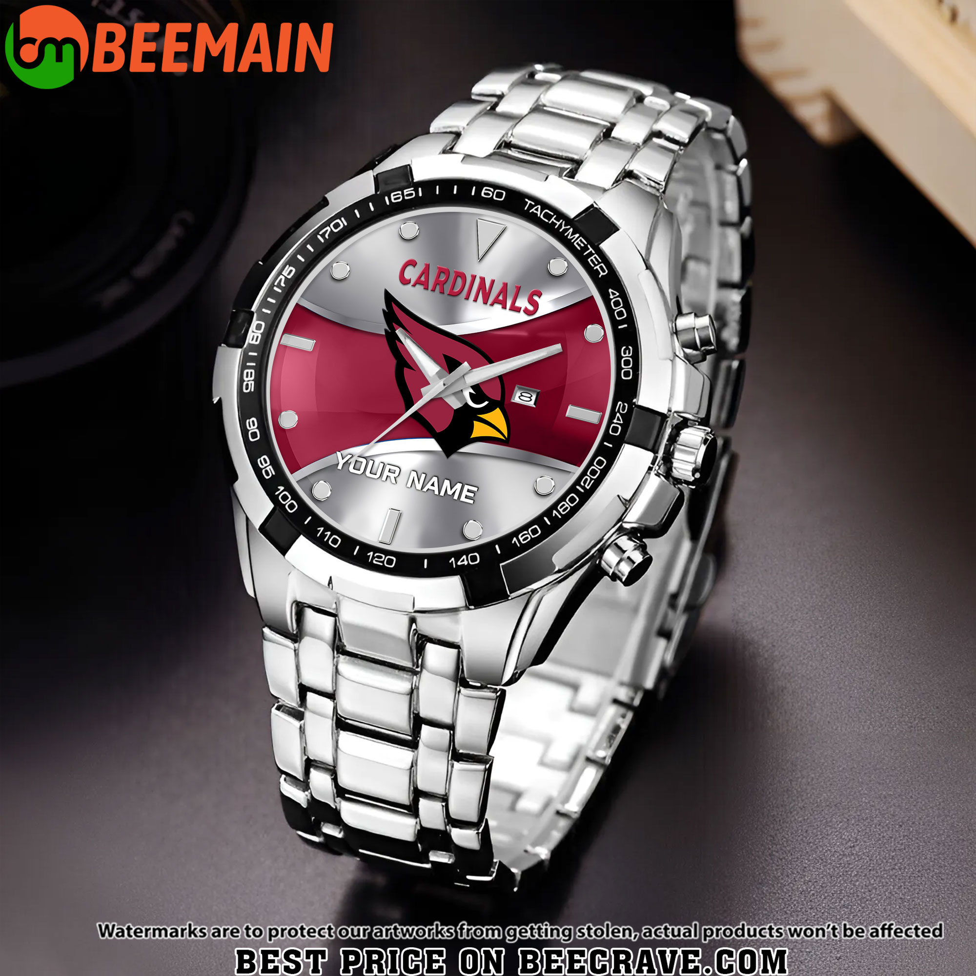 NFL Arizona Cardinals - Alloy Men Quartz Watch - Custom Name