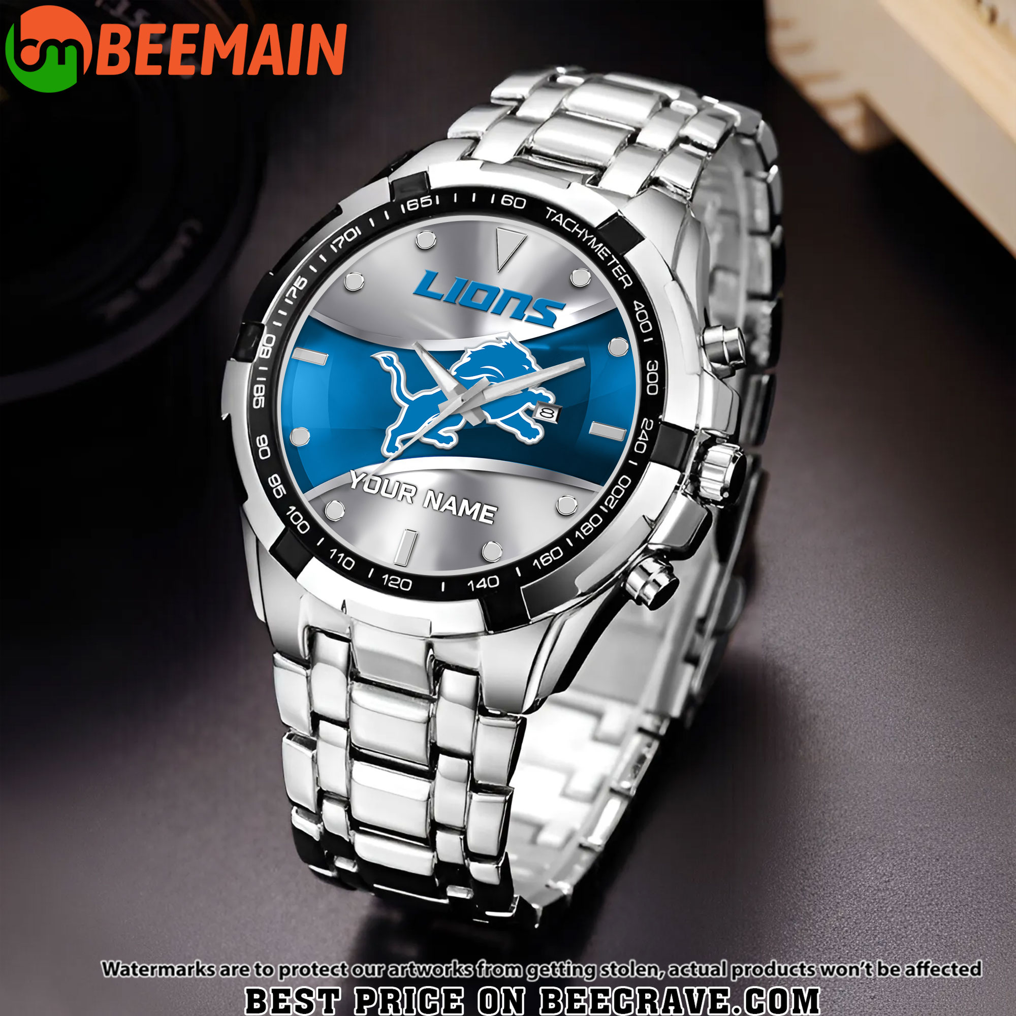 NFL Detroit Lions - Alloy Men Quartz Watch - Custom Name