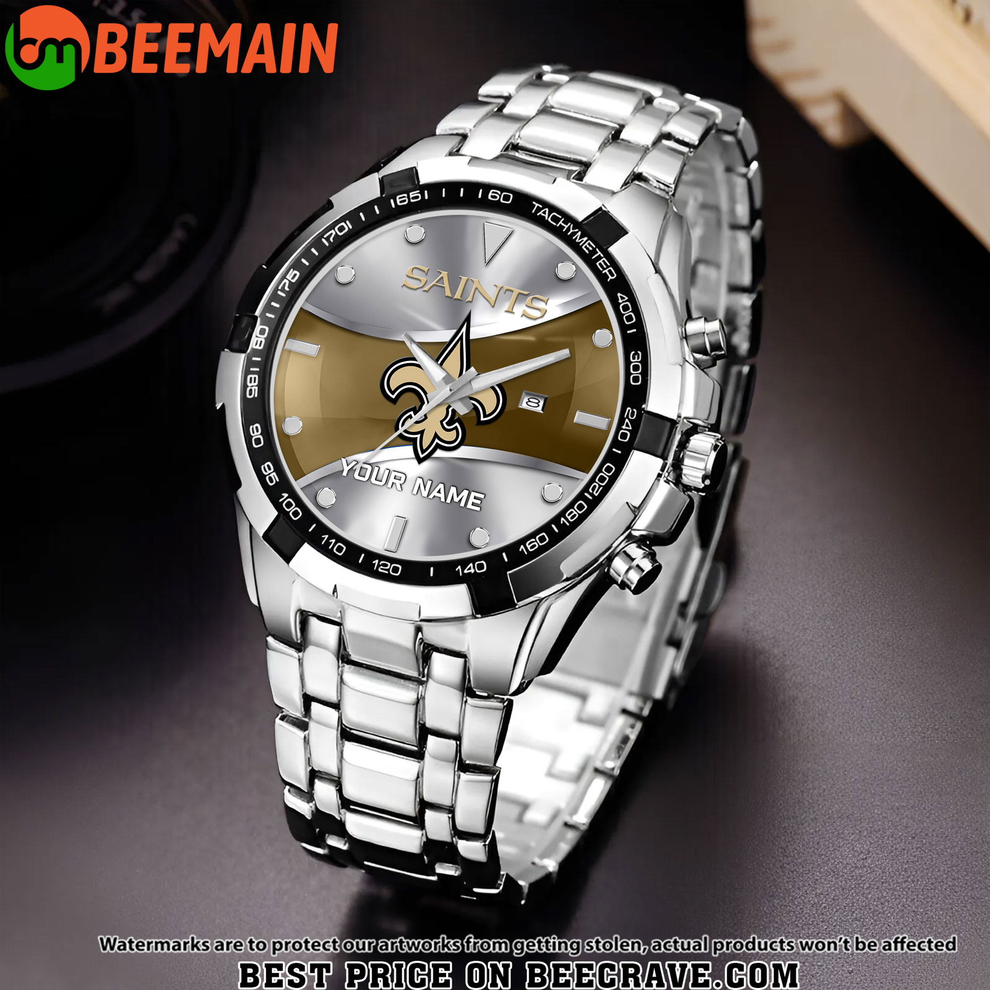 NFL New Orleans Saints - Alloy Men Quartz Watch - Custom Name