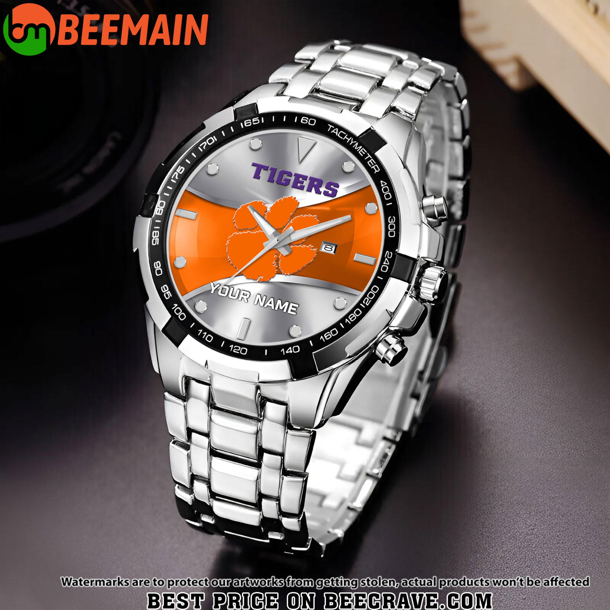 ZNCAA Clemson Tigers - Alloy Men Quartz Watch - Custom Name
