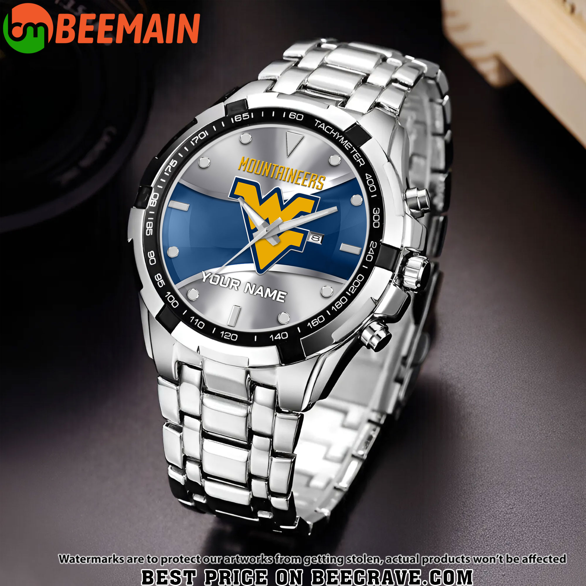 ZNCAA West Virginia Mountaineers - Alloy Men Quartz Watch - Custom Name