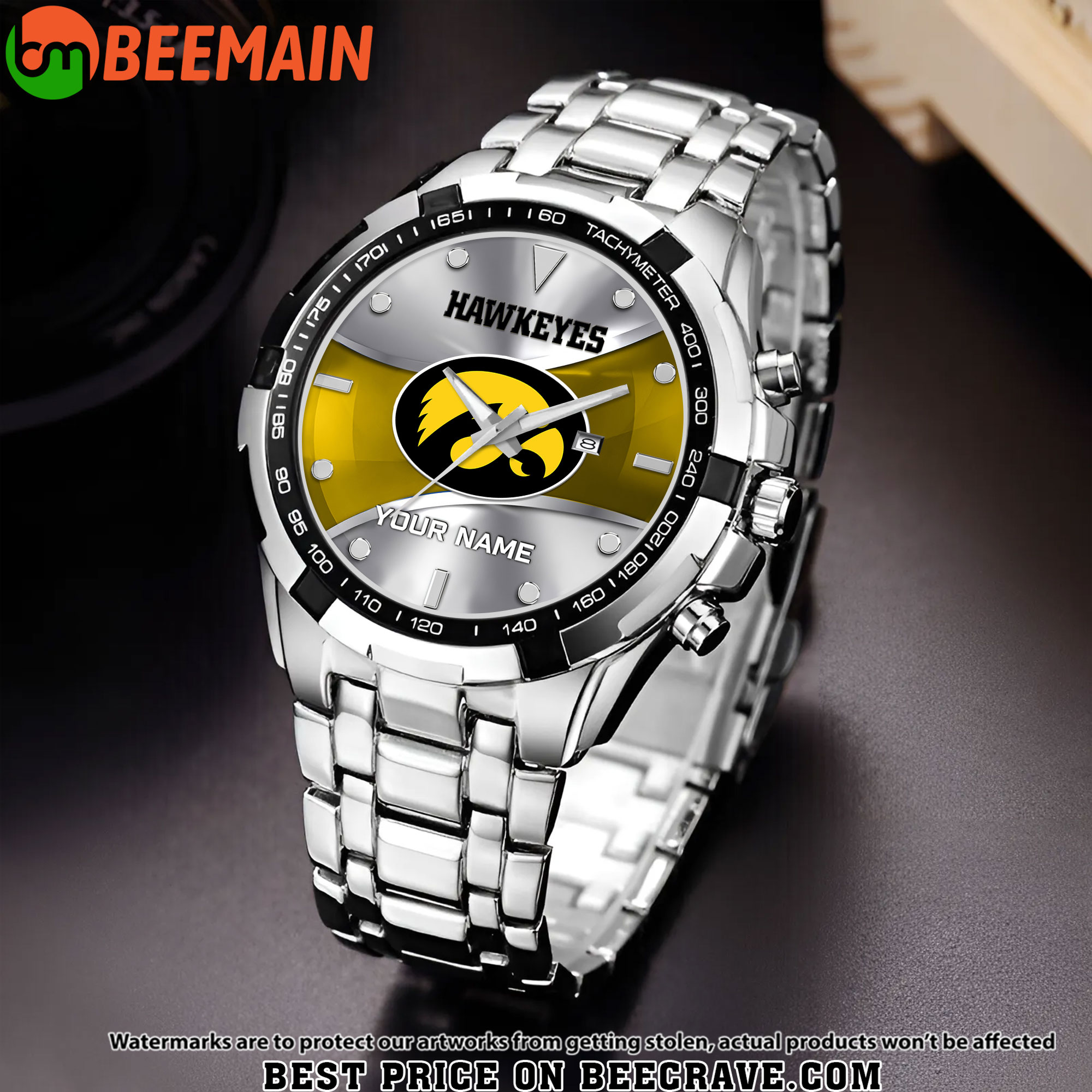 ZNCAA Iowa Hawkeyes - Alloy Men Quartz Watch - Custom Name
