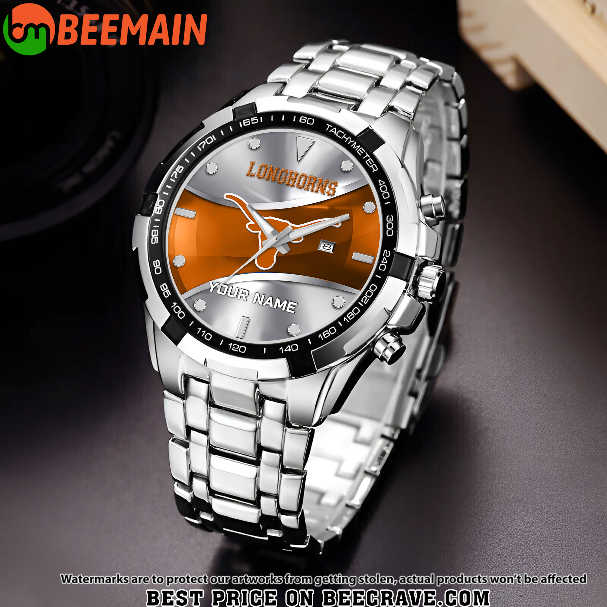 ZNCAA Texas Longhorns - Alloy Men Quartz Watch - Custom Name