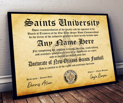 NFL Any Team - Personalized Football Certificate Poster - Image 26