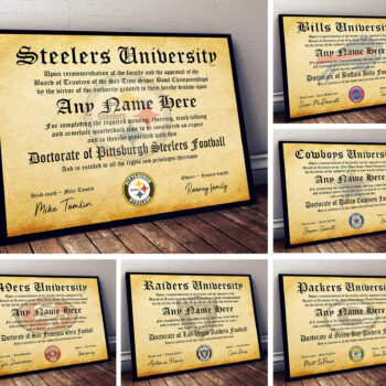 NFL Any Team - Personalized Football Certificate Poster
