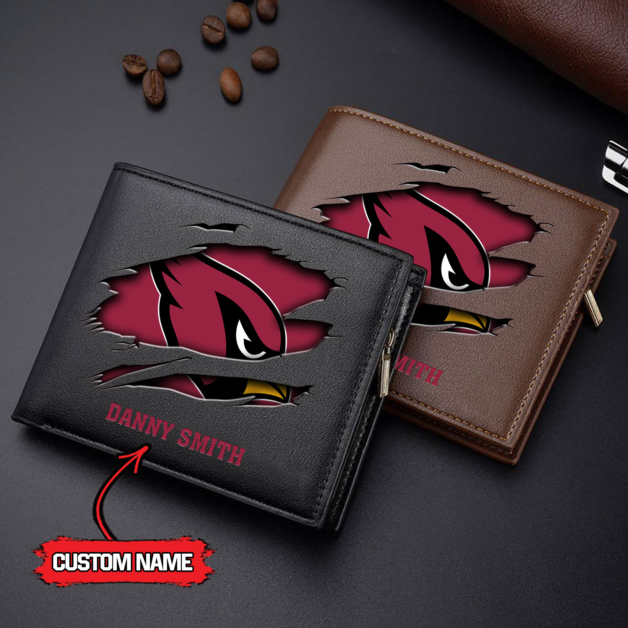 NFL Arizona Cardinals - Men’s Leather Wallet – Custom Name