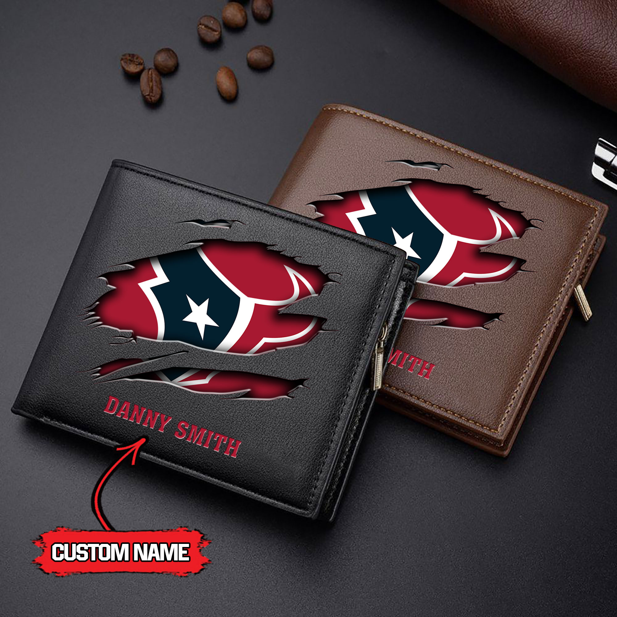 NFL Houston Texans - Men’s Leather Wallet – Custom Name