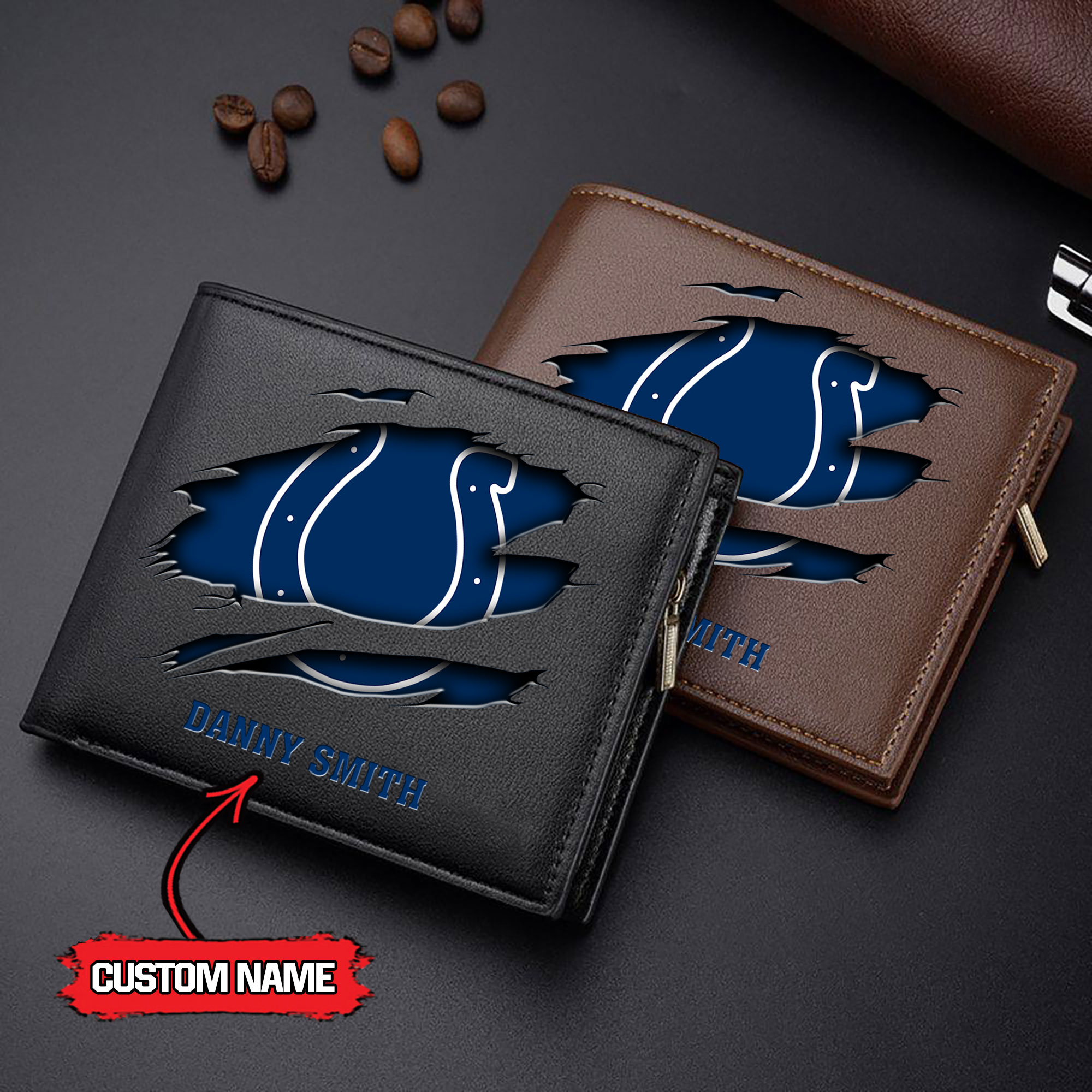 NFL Indianapolis Colts - Men’s Leather Wallet – Custom Name