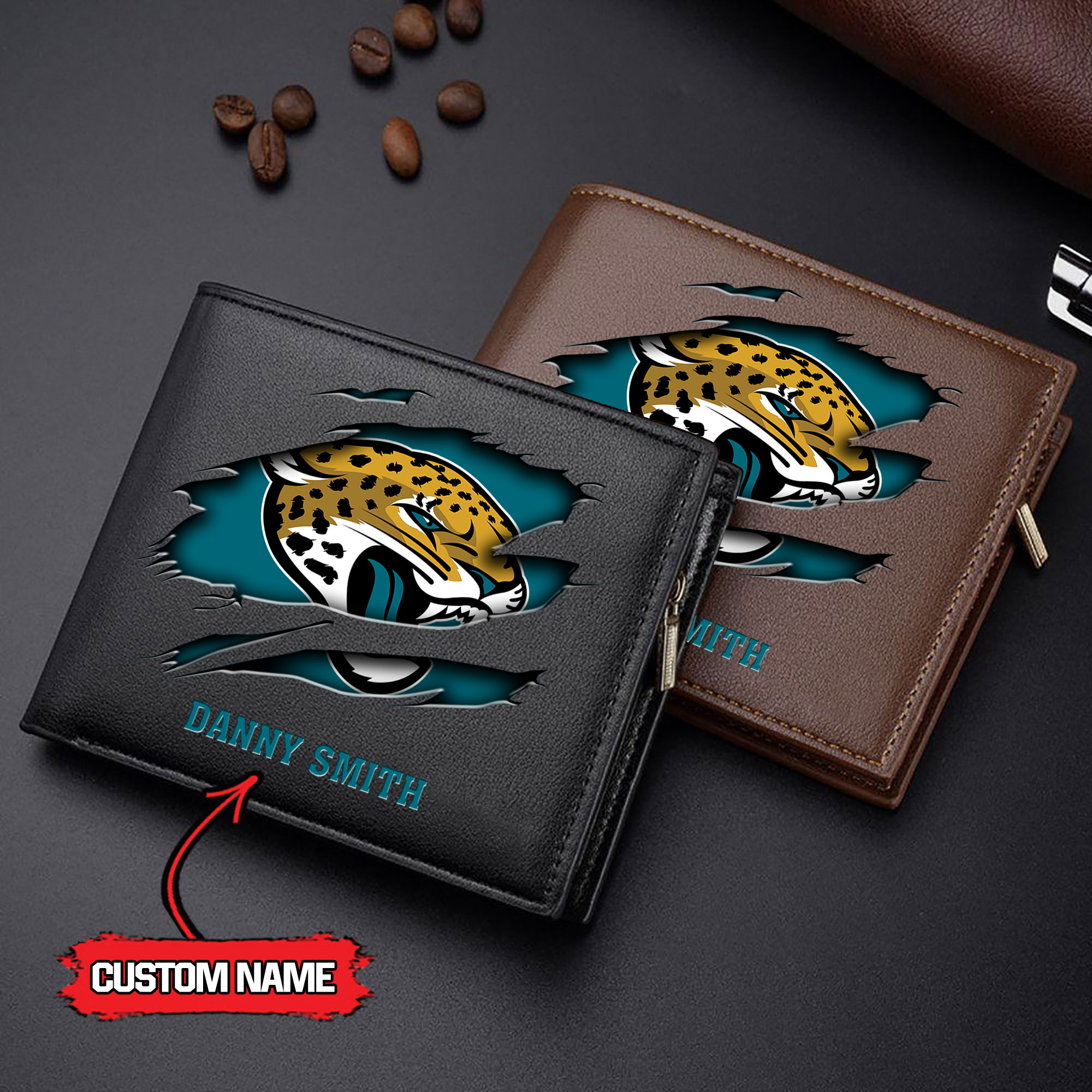 NFL Jacksonville Jaguars - Men’s Leather Wallet – Custom Name