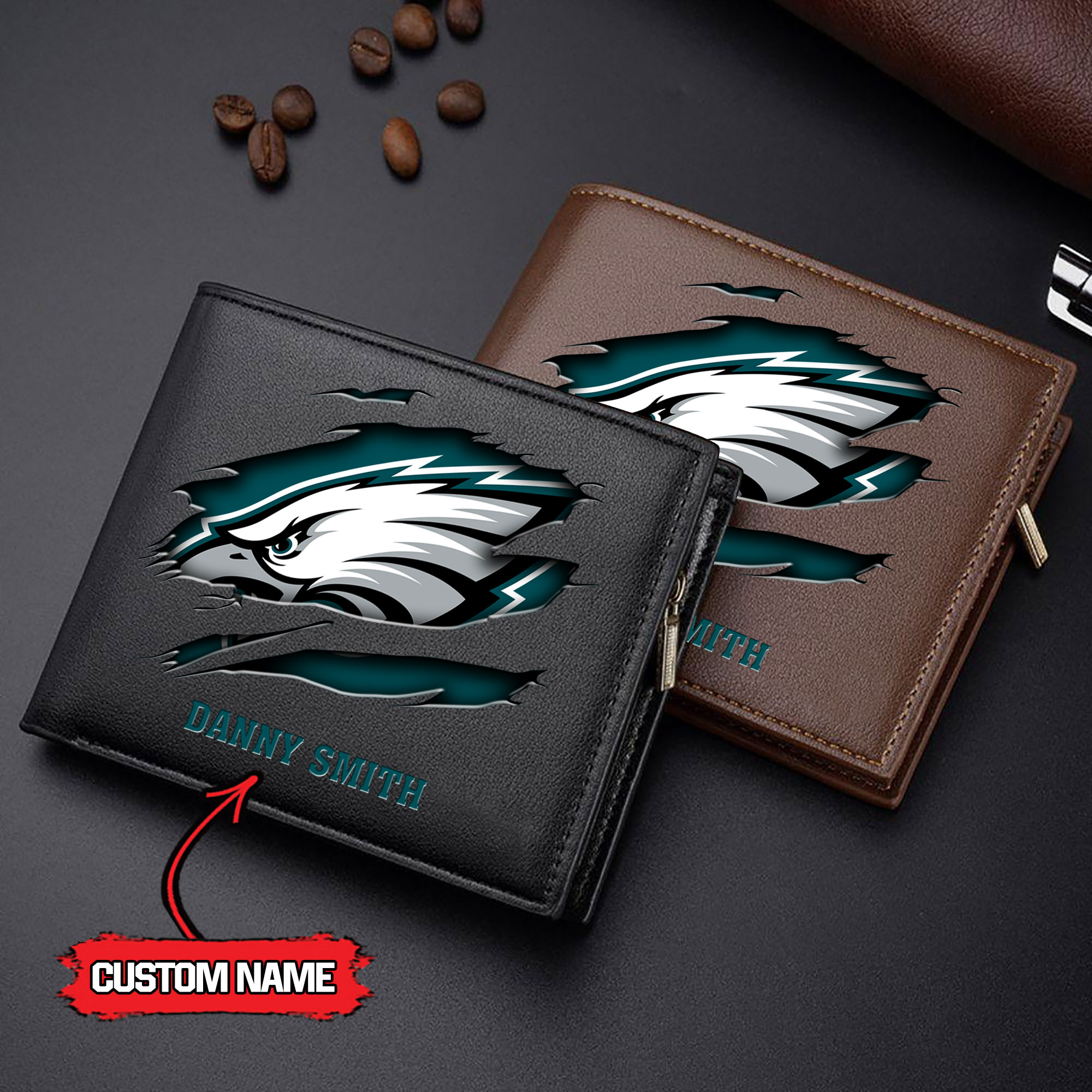 NFL Philadelphia Eagles - Men’s Leather Wallet – Custom Name