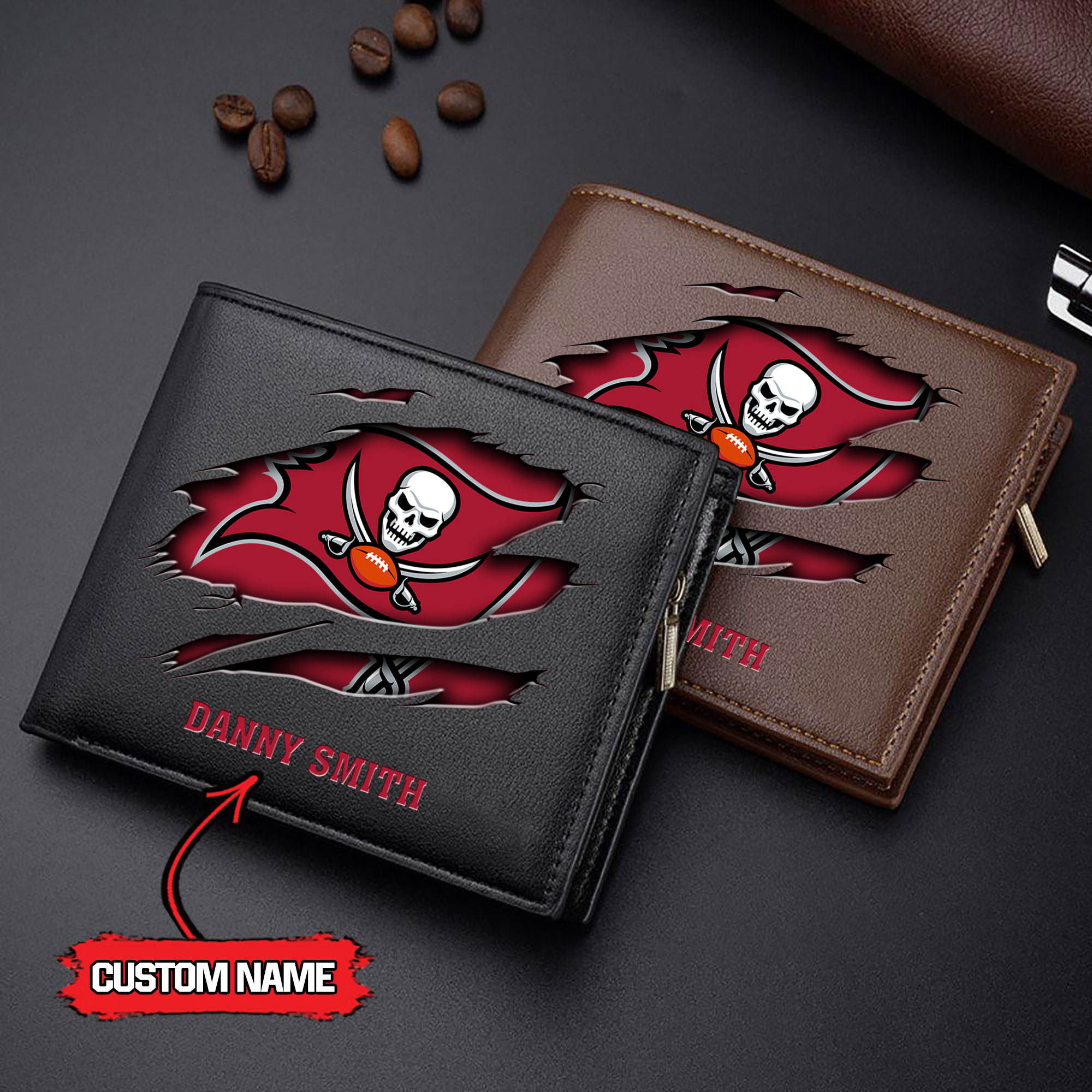 NFL Tampa Bay Buccaneers - Men’s Leather Wallet – Custom Name