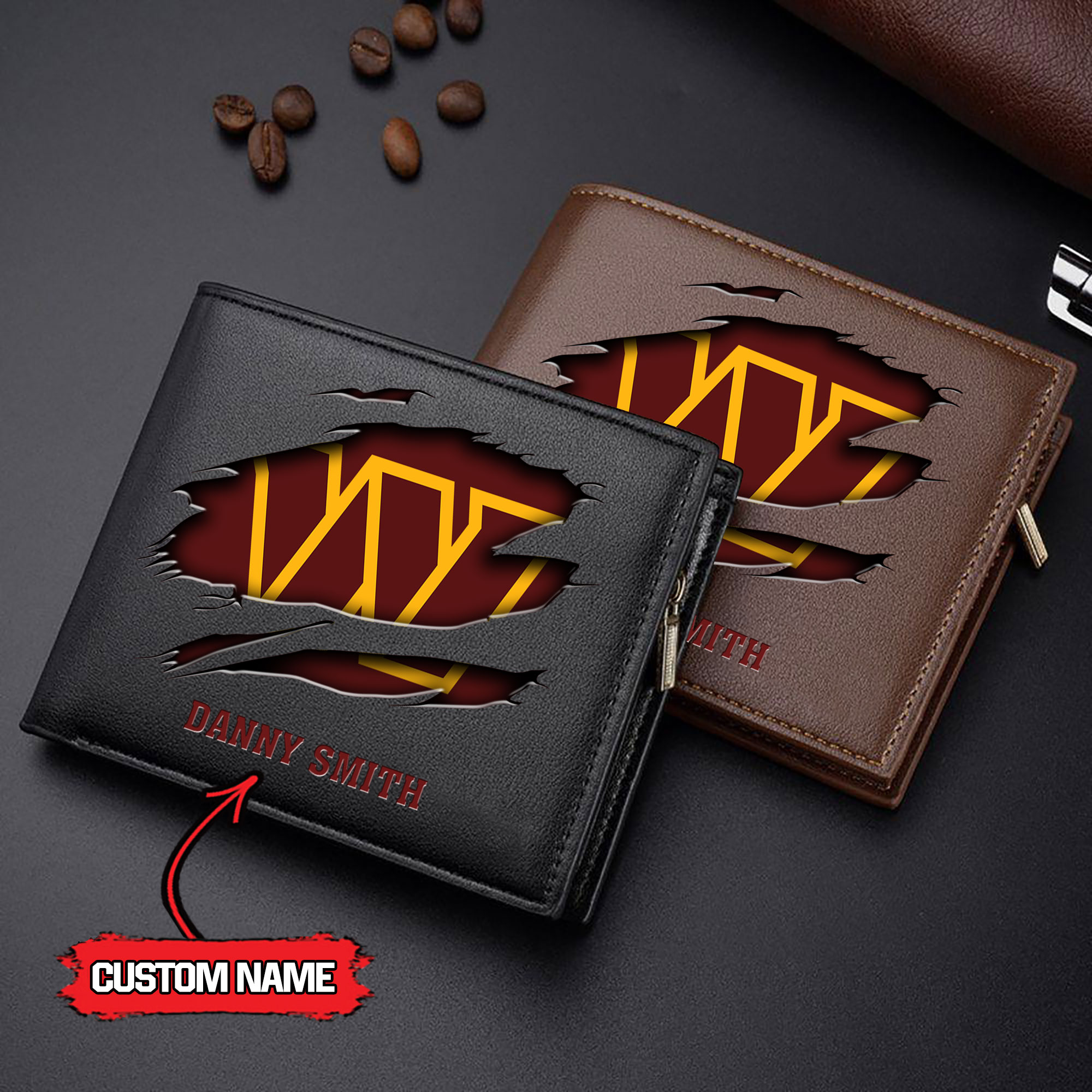 NFL Washington Commanders - Men’s Leather Wallet – Custom Name