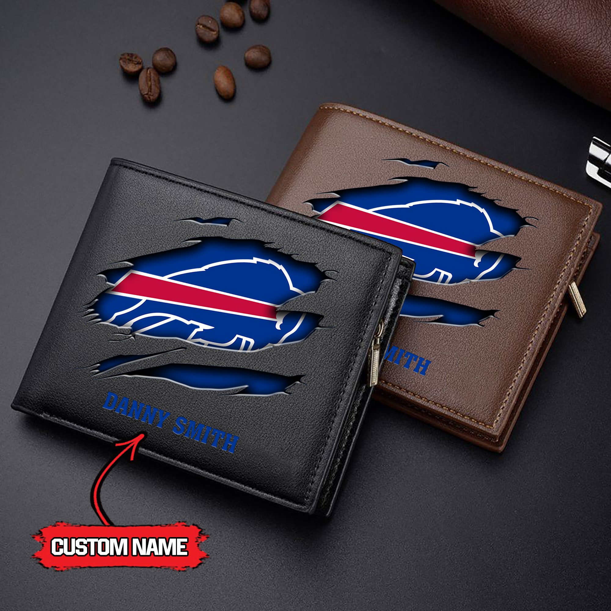 NFL Buffalo Bills - Men’s Leather Wallet – Custom Name