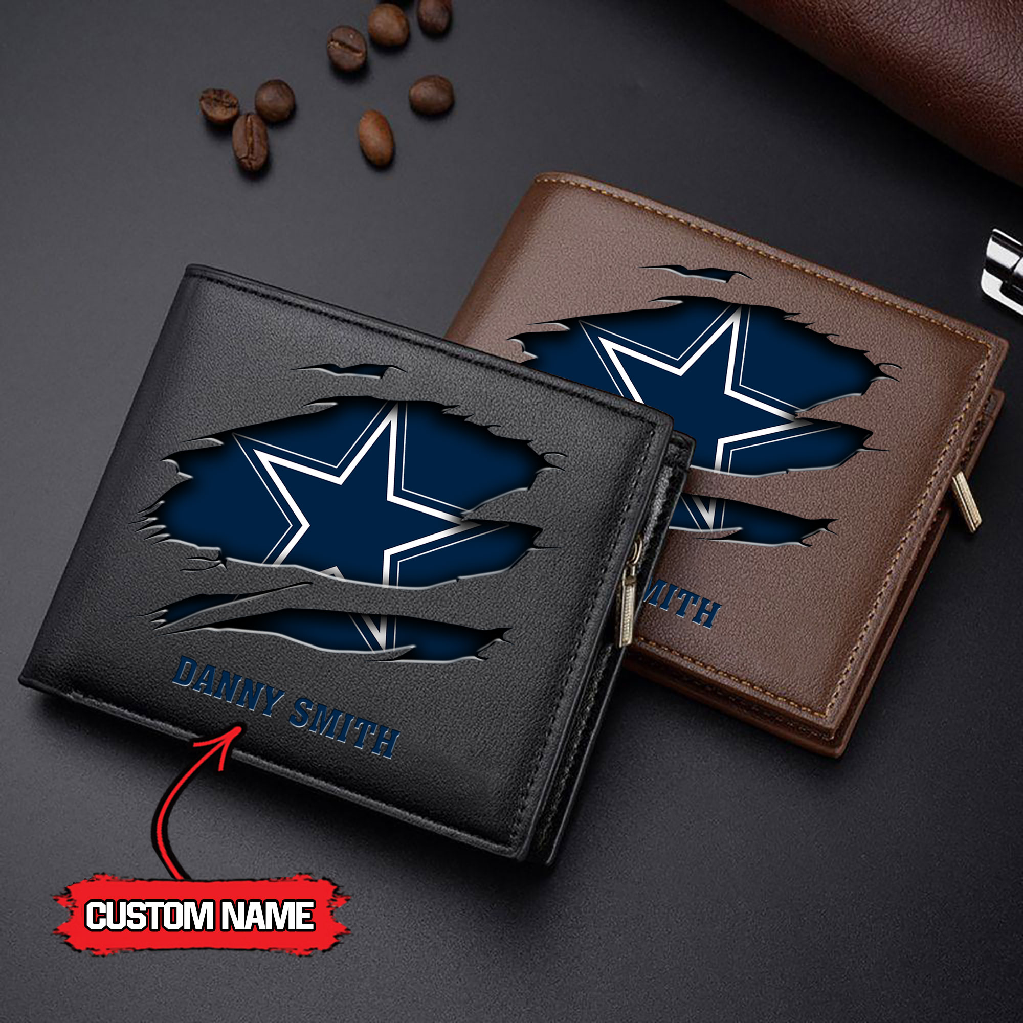 NFL Dallas Cowboys - Men’s Leather Wallet – Custom Name