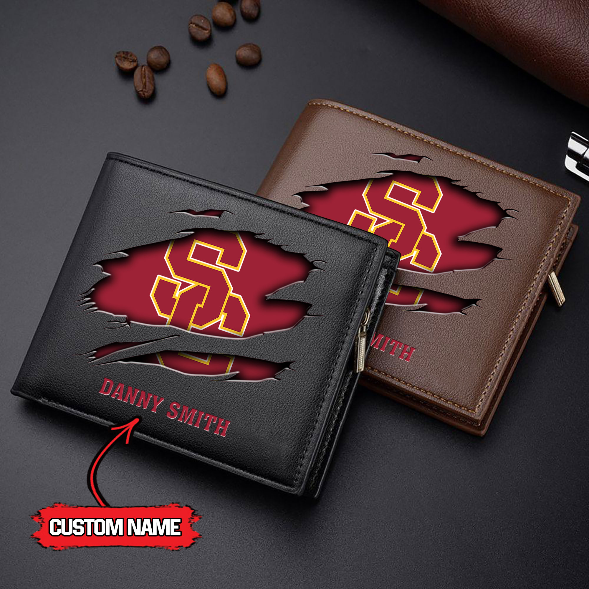 ZNCAA USC Trojans - Men’s Leather Wallet – Custom Name