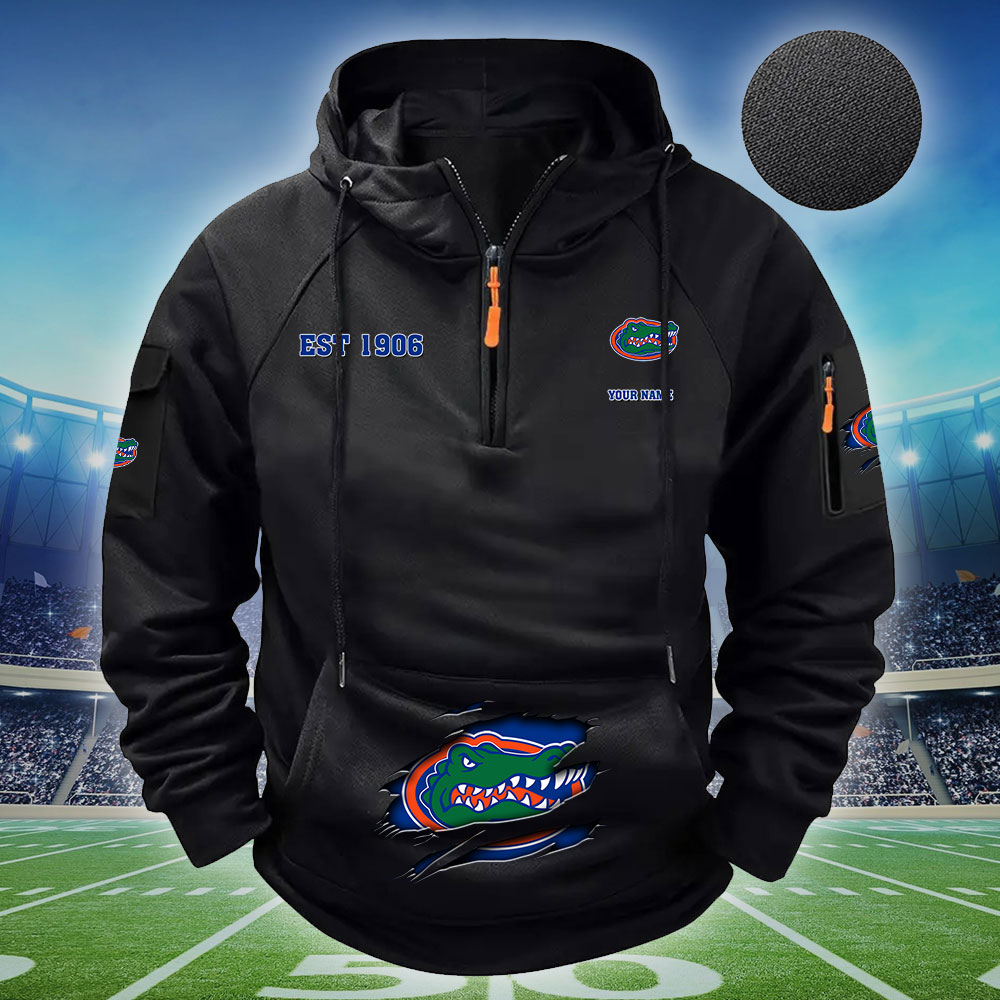 ZNCAA Florida Gators - Football Men's Zip-Up Hoodie - Custom Name