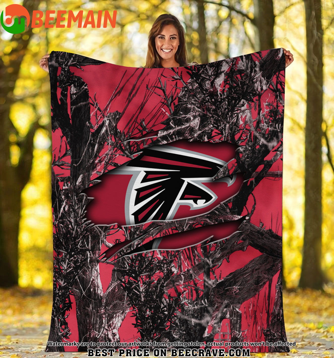NFL Atlanta Falcons - Football Camo Fleece Blanket