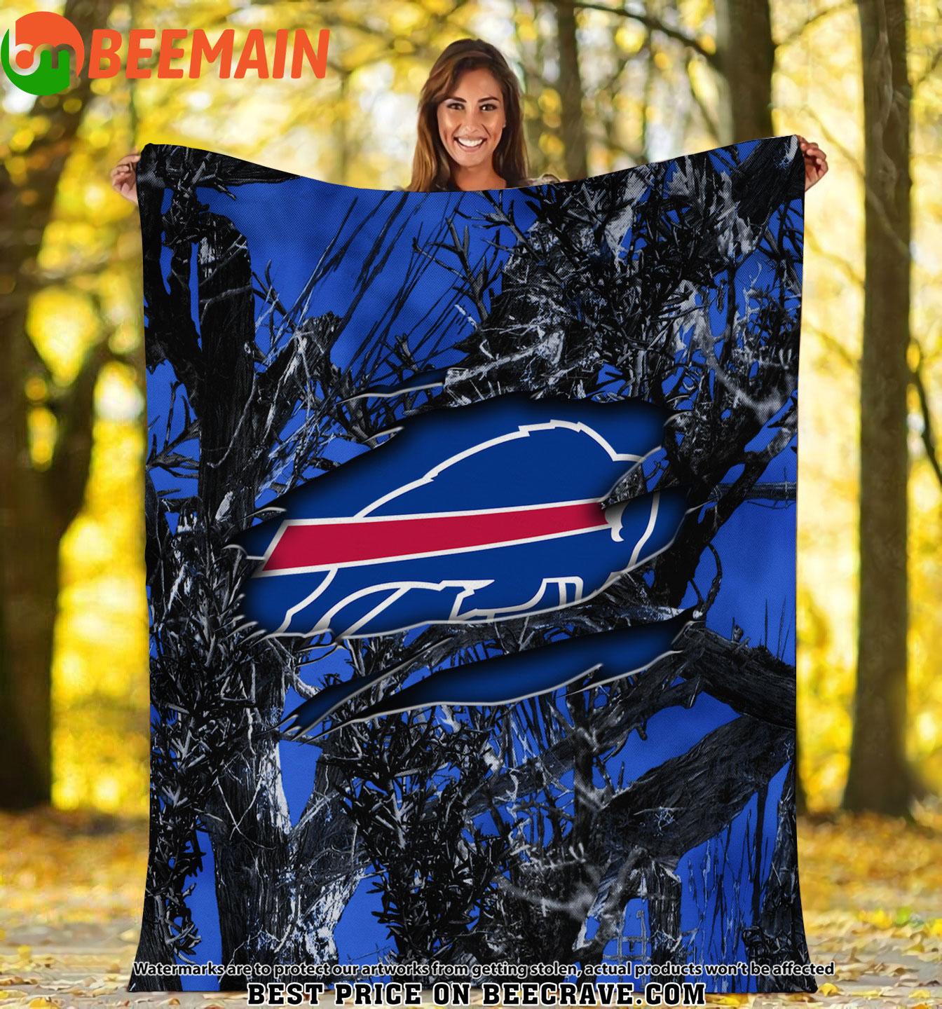 NFL Buffalo Bills - Football Camo Fleece Blanket