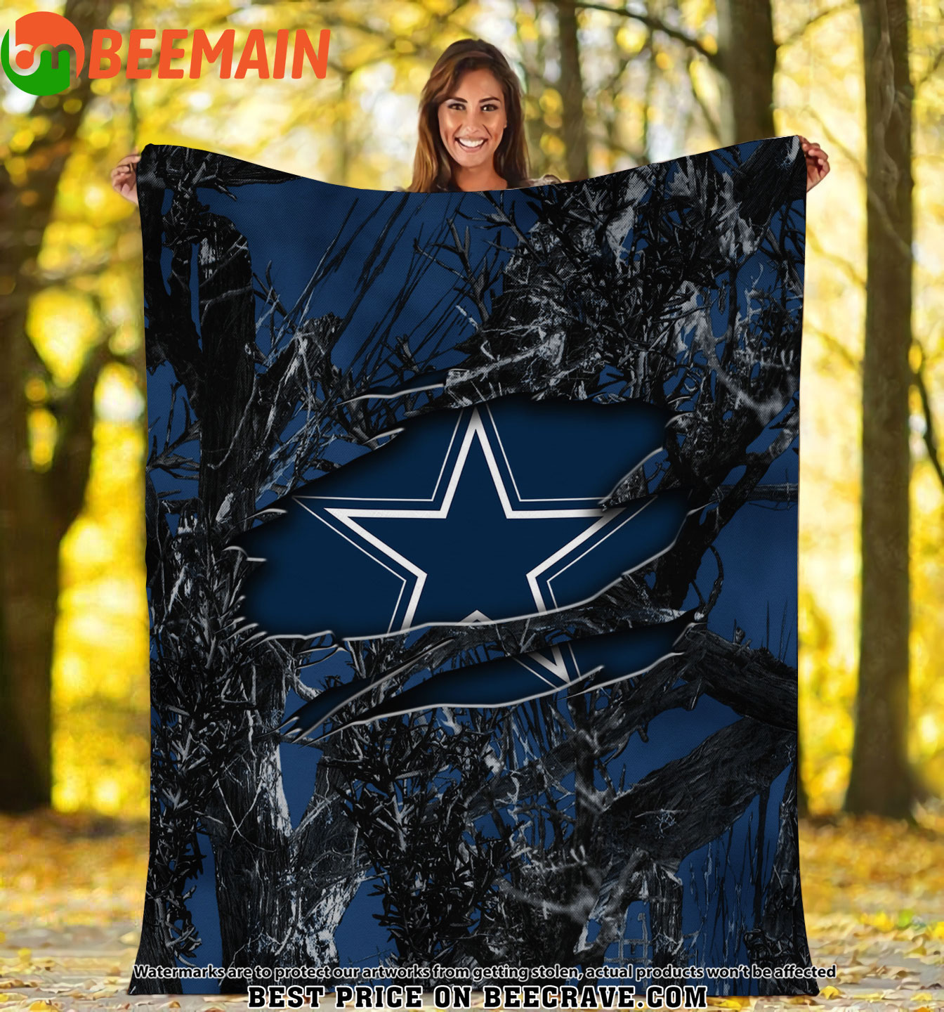 NFL Dallas Cowboys - Football Camo Fleece Blanket