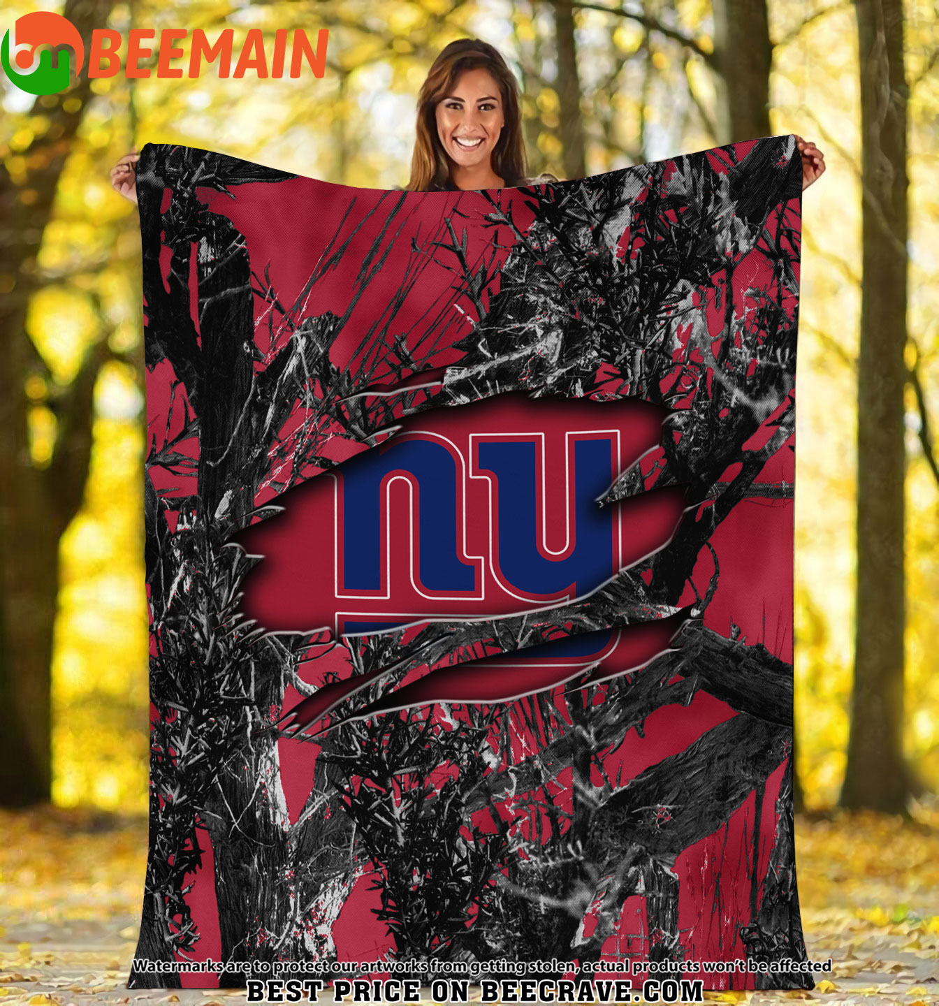 NFL New York Giants - Football Camo Fleece Blanket
