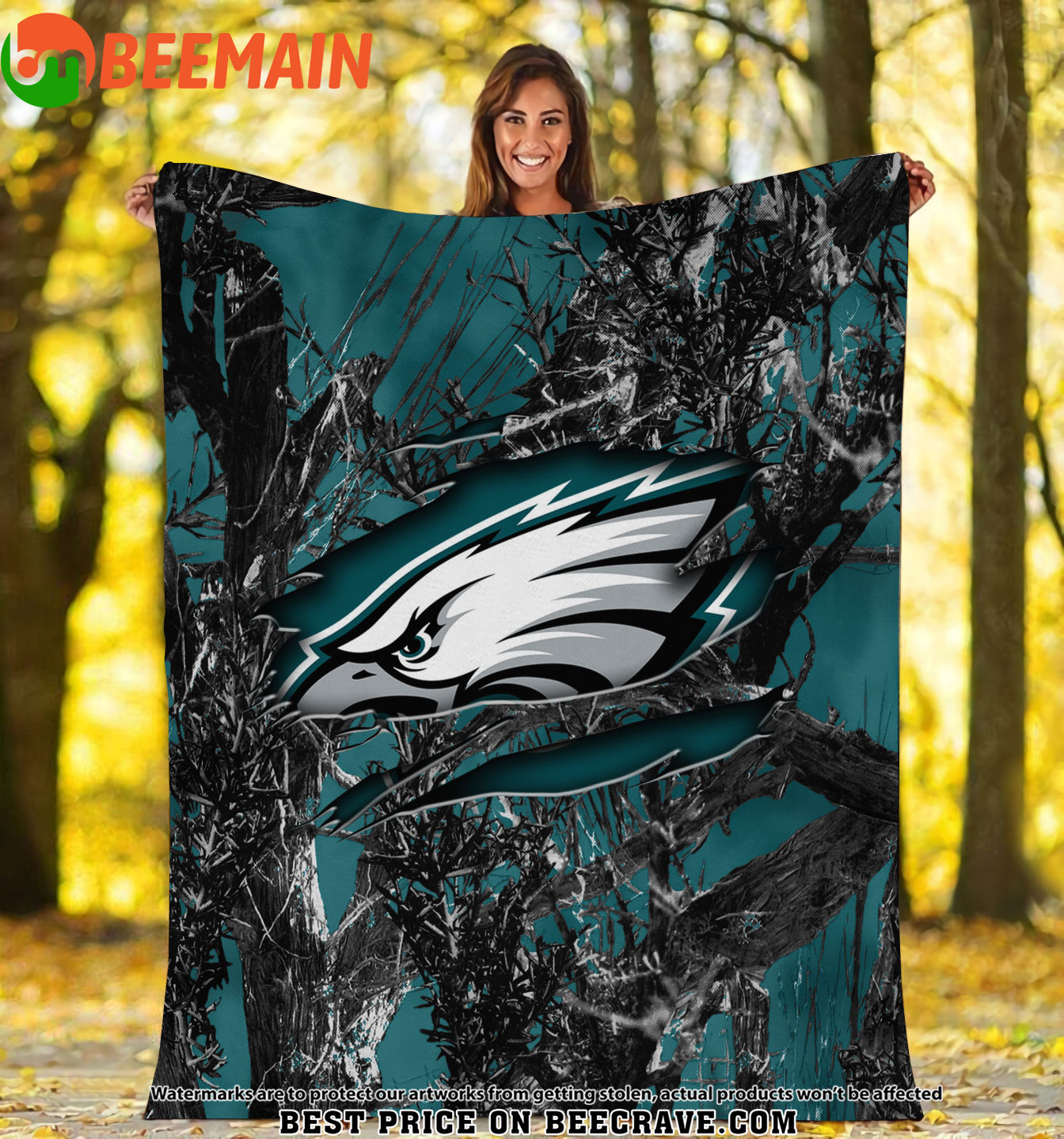 NFL Philadelphia Eagles - Football Camo Fleece Blanket