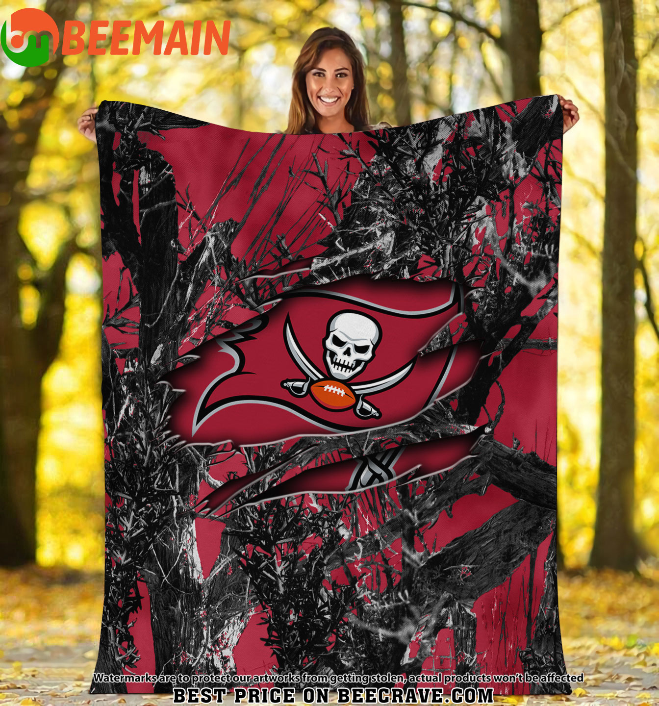 NFL Tampa Bay Buccaneers - Football Camo Fleece Blanket