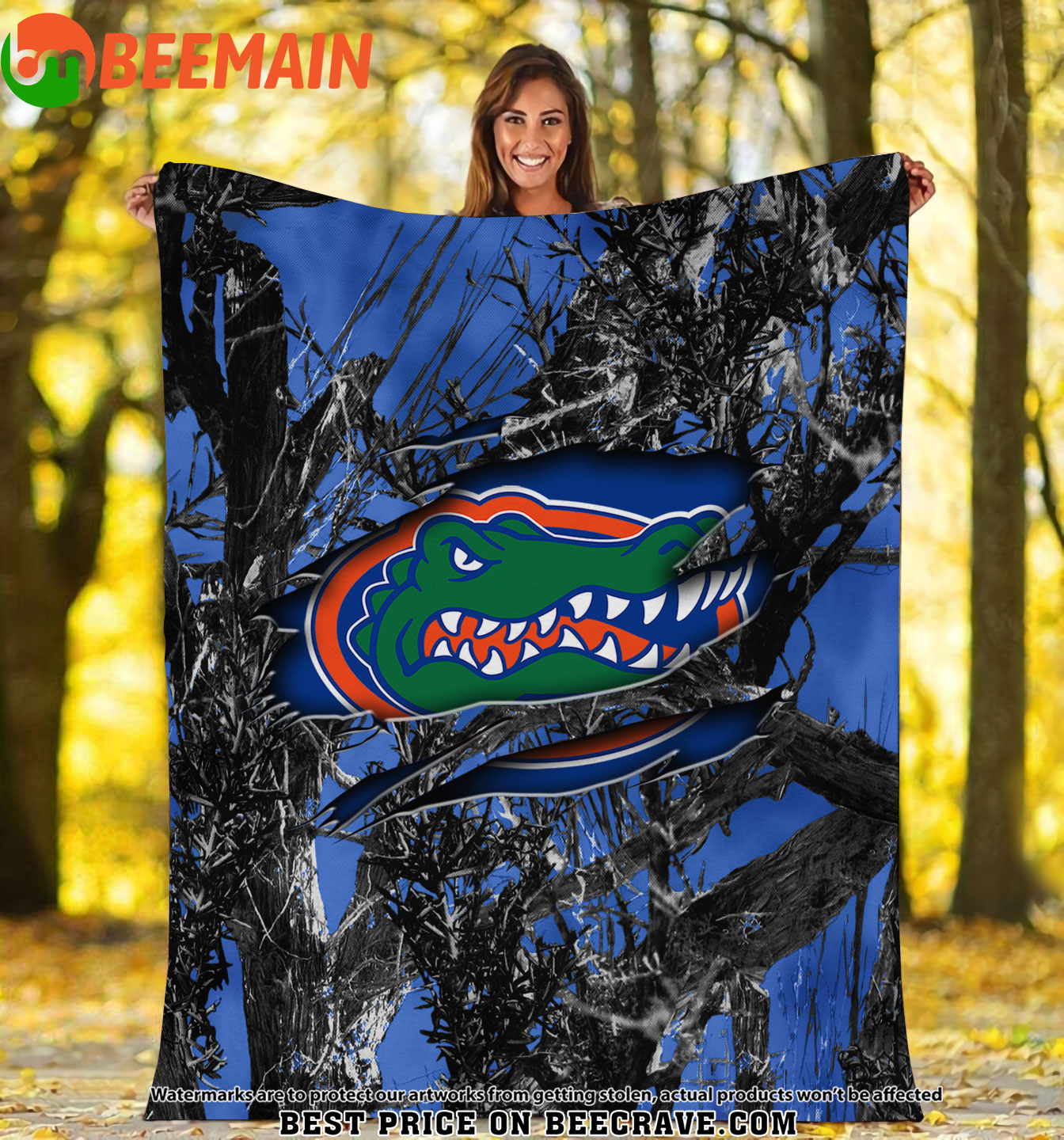 ZNCAA Florida Gators - Football Camo Fleece Blanket