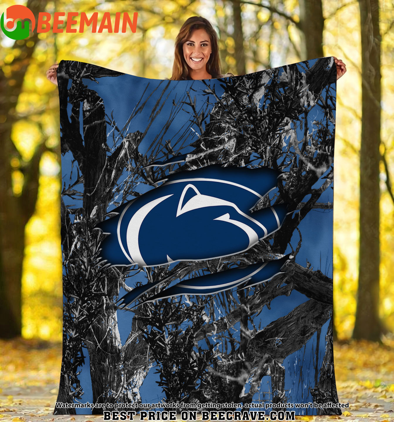 ZNCAA Penn State Nittany Lions - Football Camo Fleece Blanket