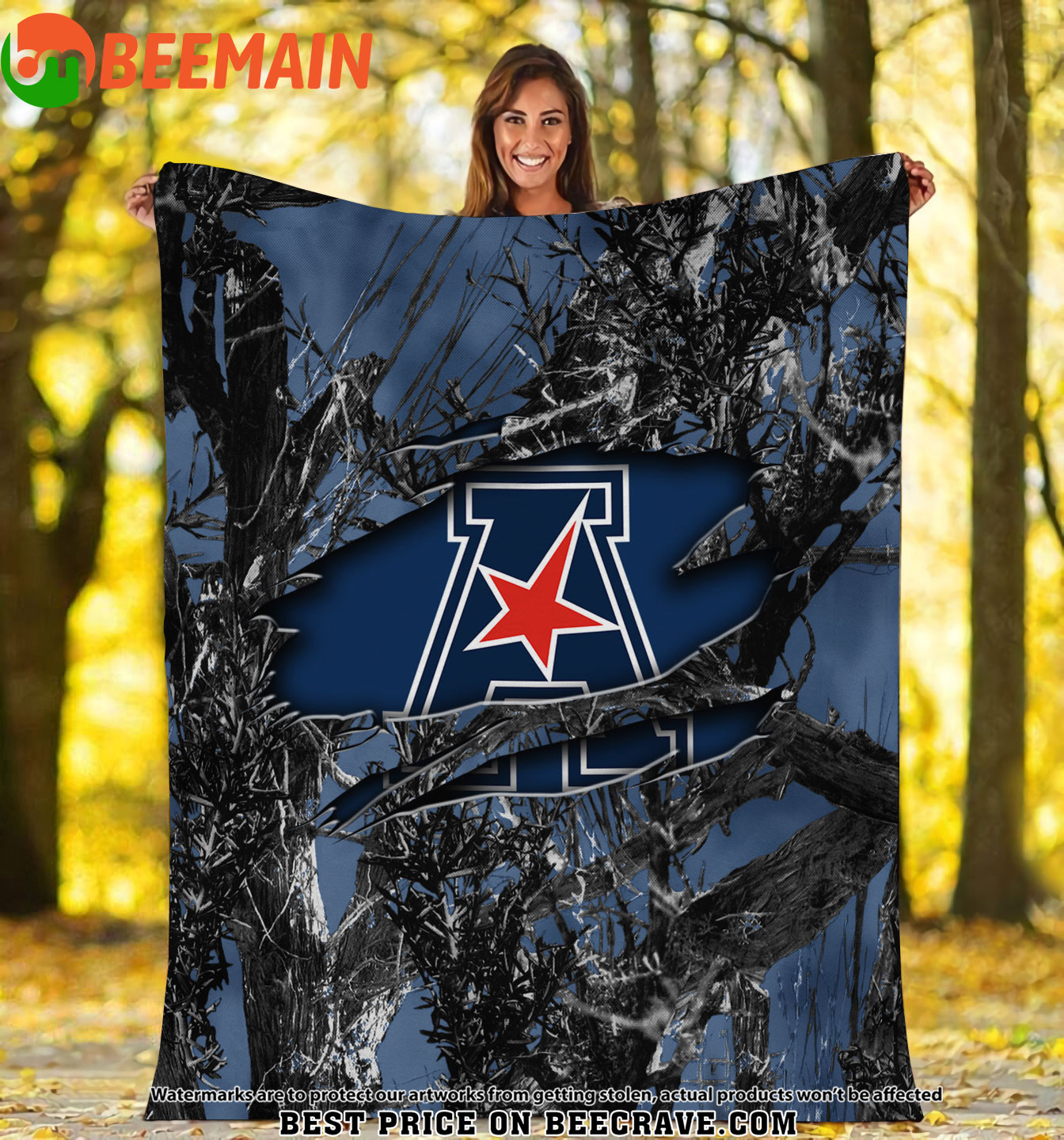 ZNCAA American Athletic Conference - Football Camo Fleece Blanket