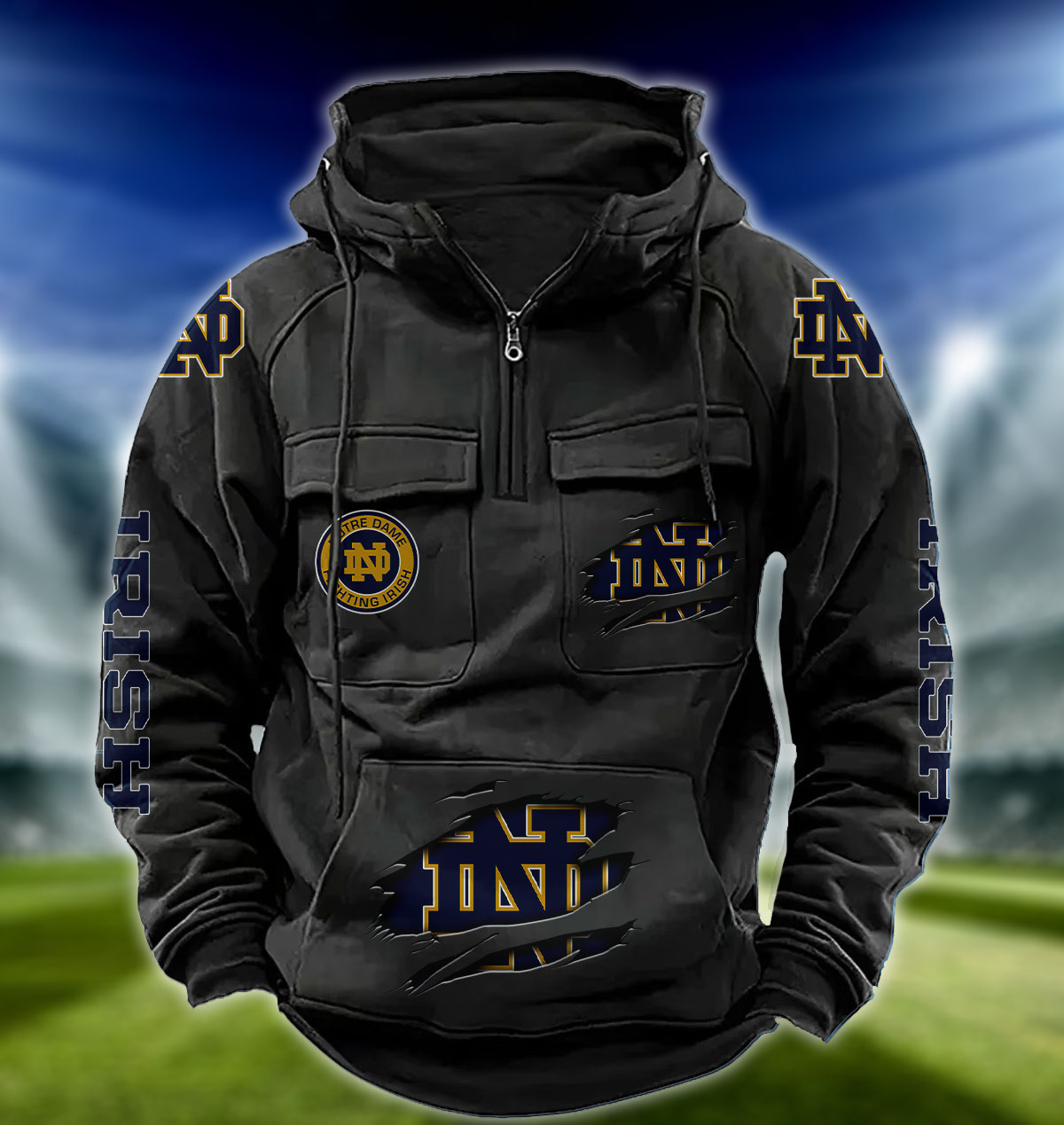 ZNCAA Notre Dame Fighting Irish – Vintage Hoodie Perfect Gift