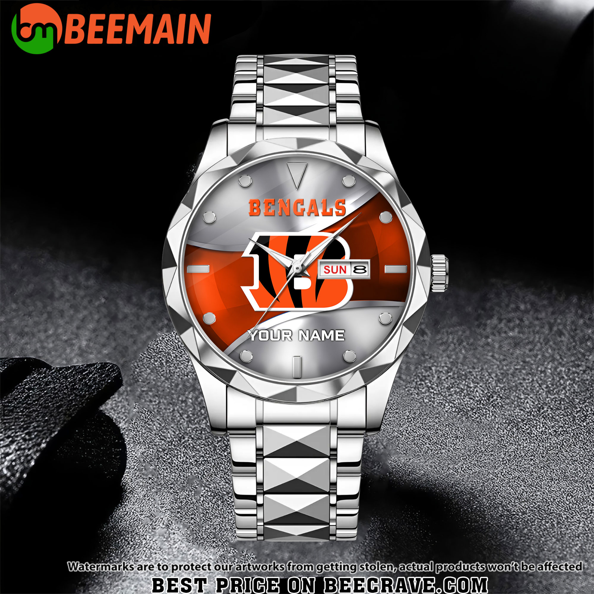 NFL Cincinnati Bengals - Football Alloy Luxury Quartz Watch - Custom Name