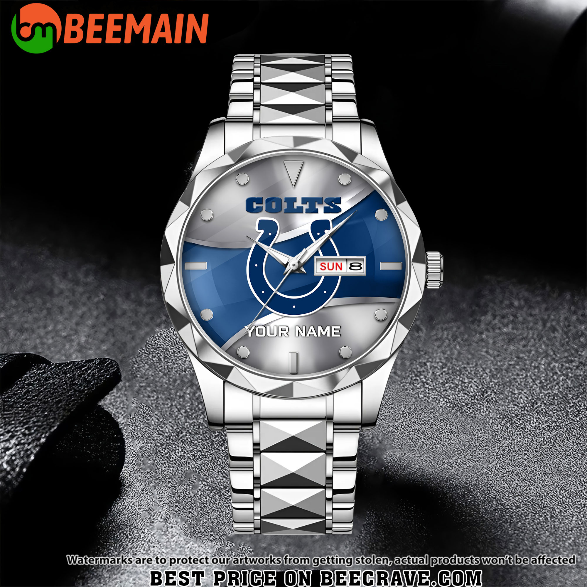 NFL Indianapolis Colts - Football Alloy Luxury Quartz Watch - Custom Name