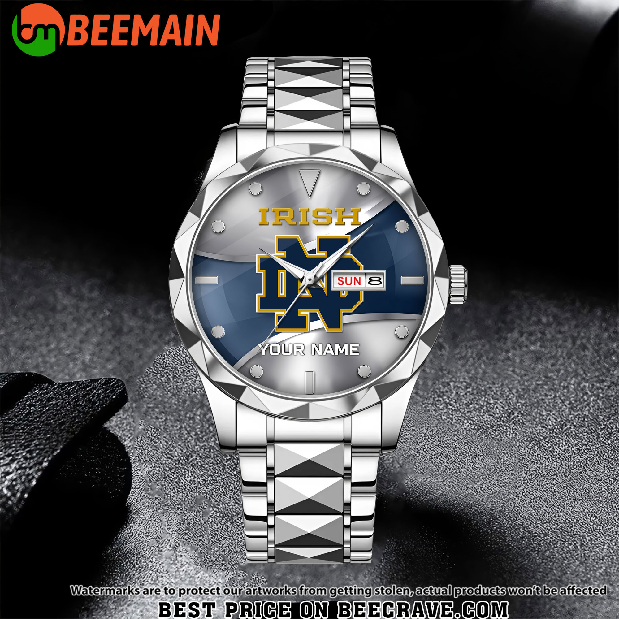 ZNCAA Notre Dame Fighting Irish - Football Alloy Luxury Quartz Watch - Custom Name