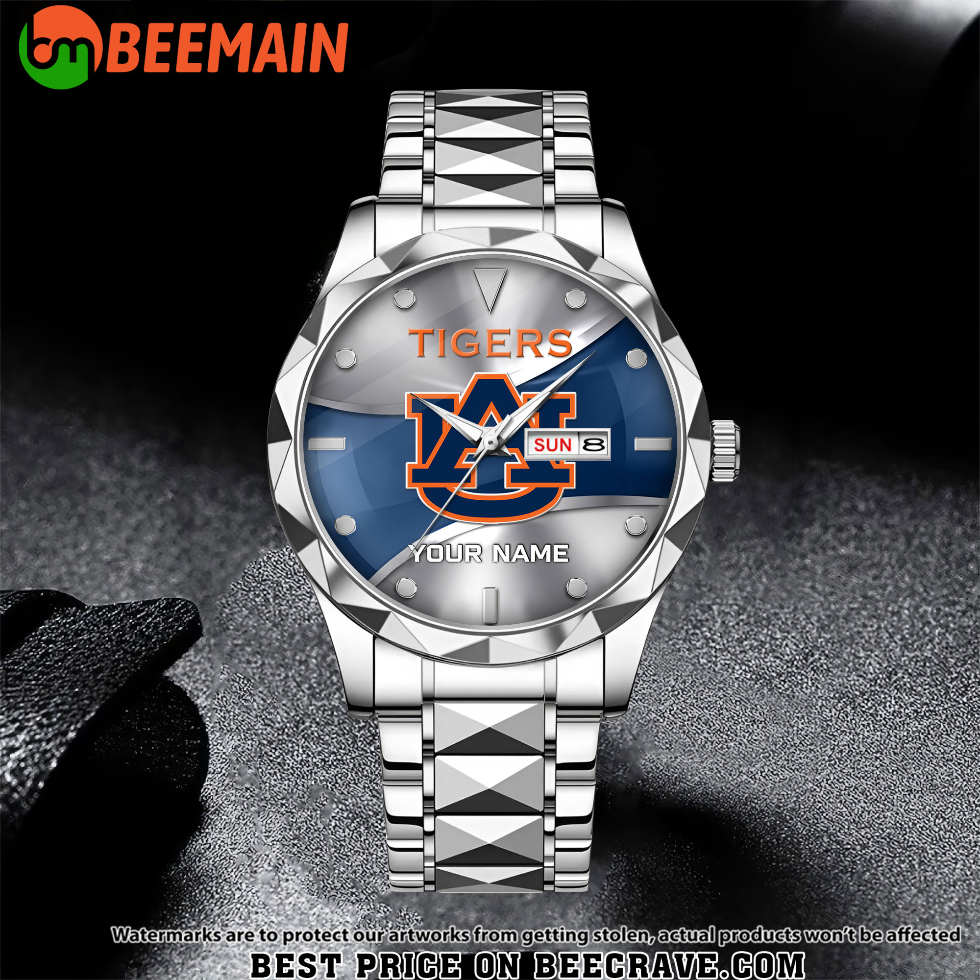 ZNCAA Auburn Tigers - Football Alloy Luxury Quartz Watch - Custom Name