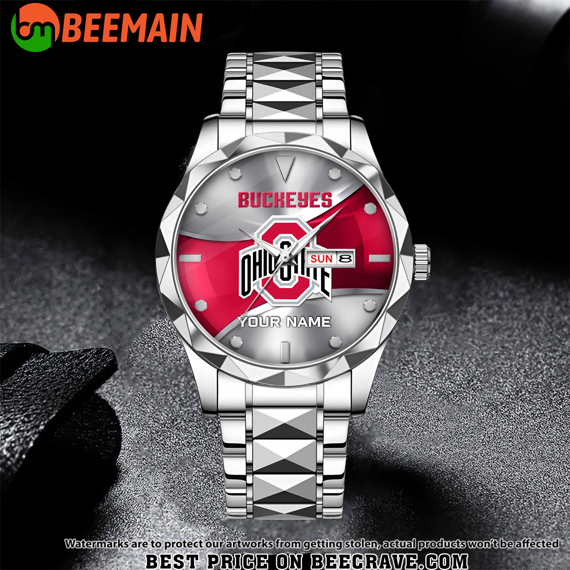 ZNCAA Ohio State Buckeyes - Football Alloy Luxury Quartz Watch - Custom Name
