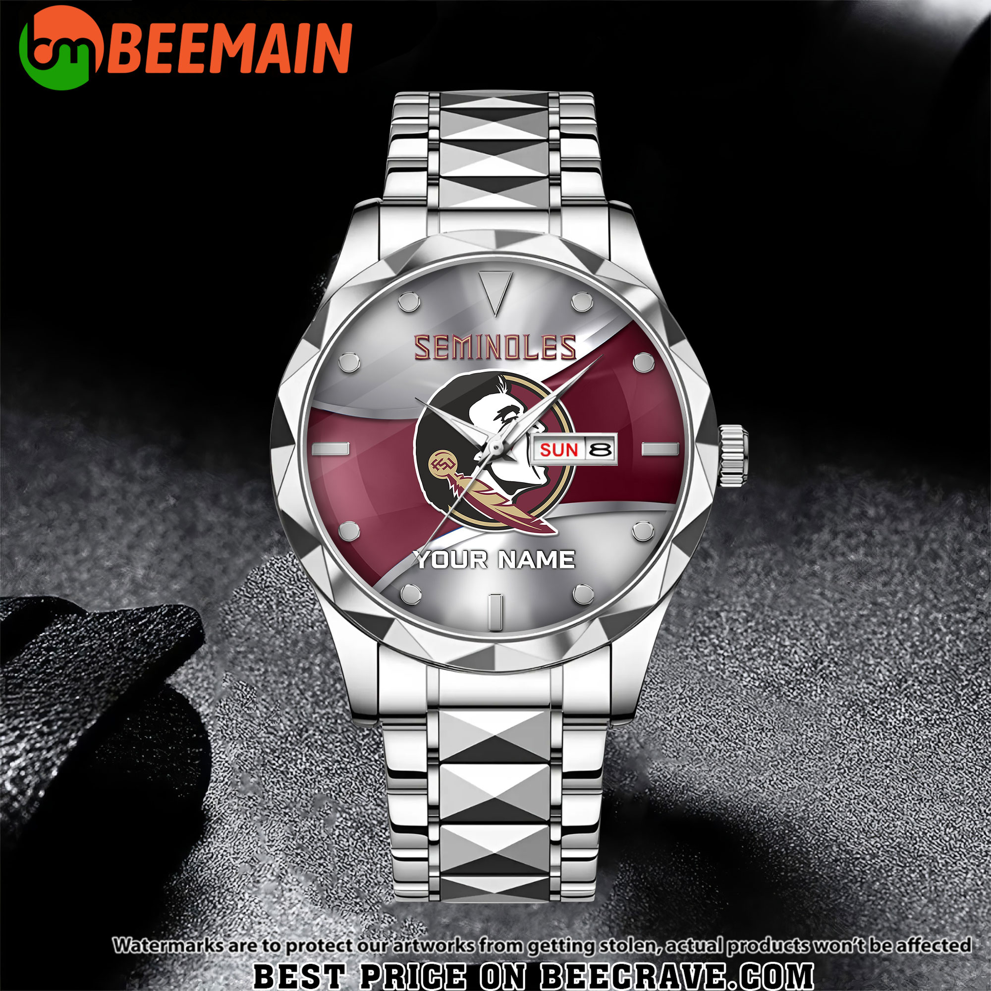 ZNCAA Florida State Seminoles - Football Alloy Luxury Quartz Watch - Custom Name
