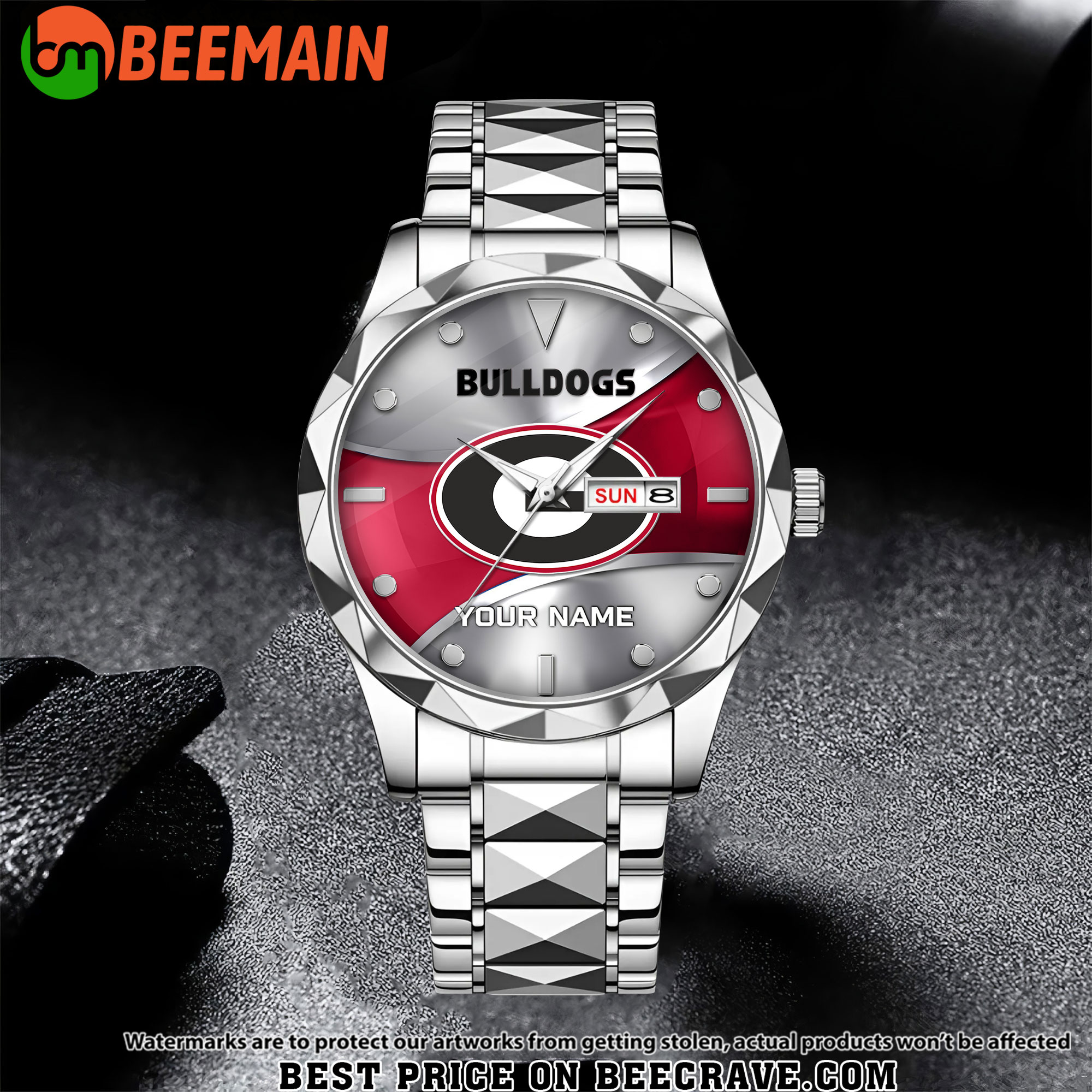 ZNCAA Georgia Bulldogs - Football Alloy Luxury Quartz Watch - Custom Name