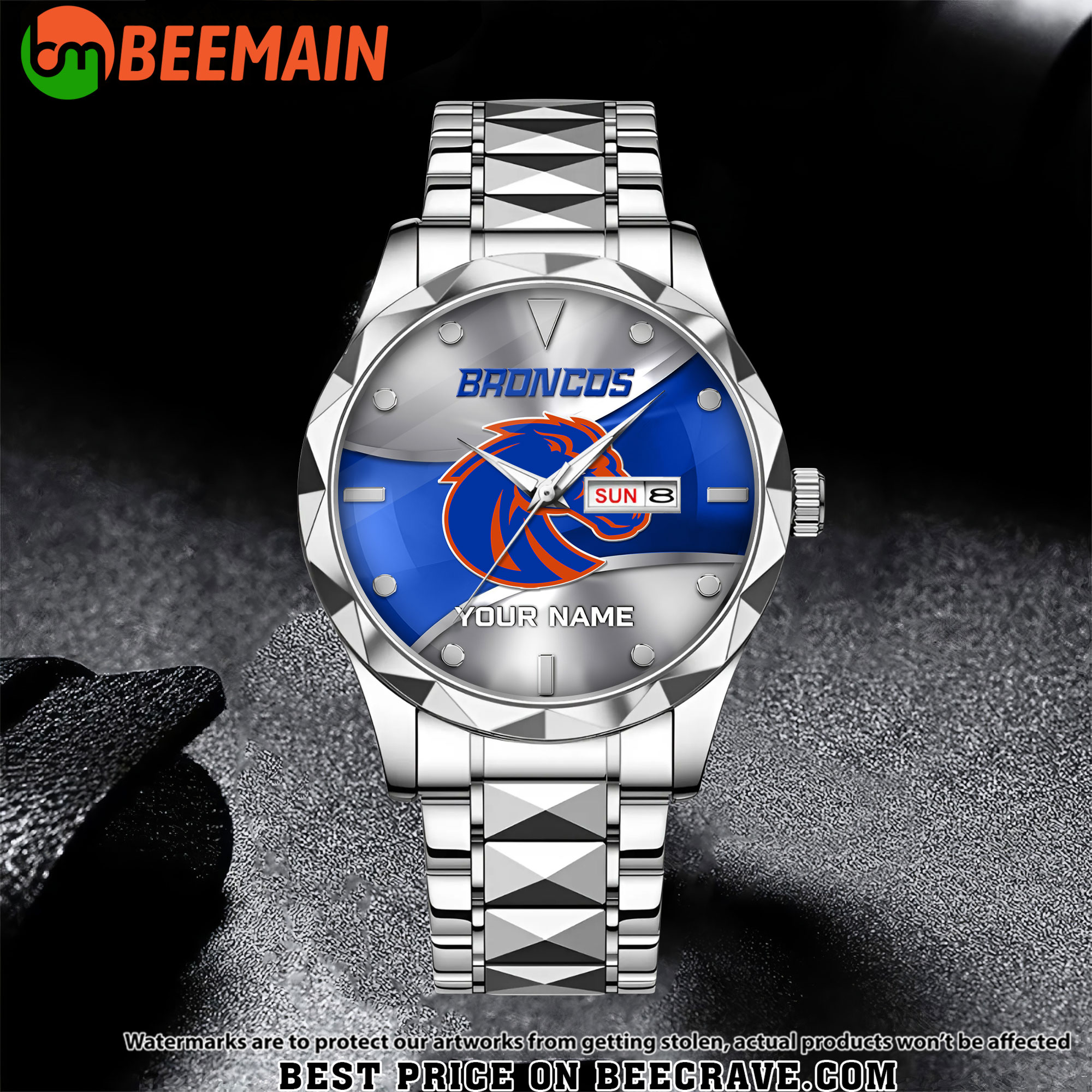 ZNCAA Boise State Broncos - Football Alloy Luxury Quartz Watch - Custom Name