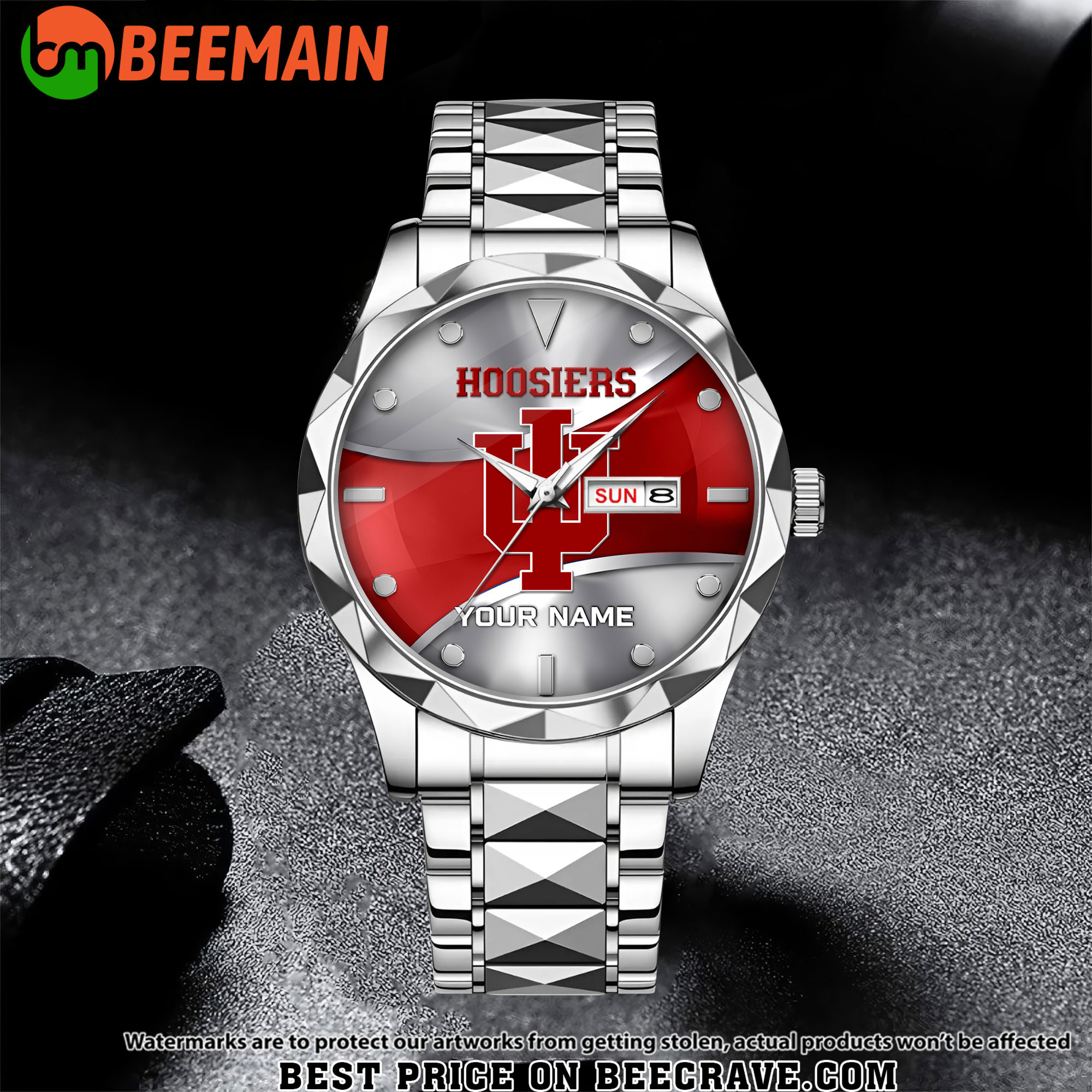 ZNCAA Indiana Hoosiers - Football Alloy Luxury Quartz Watch - Custom Name
