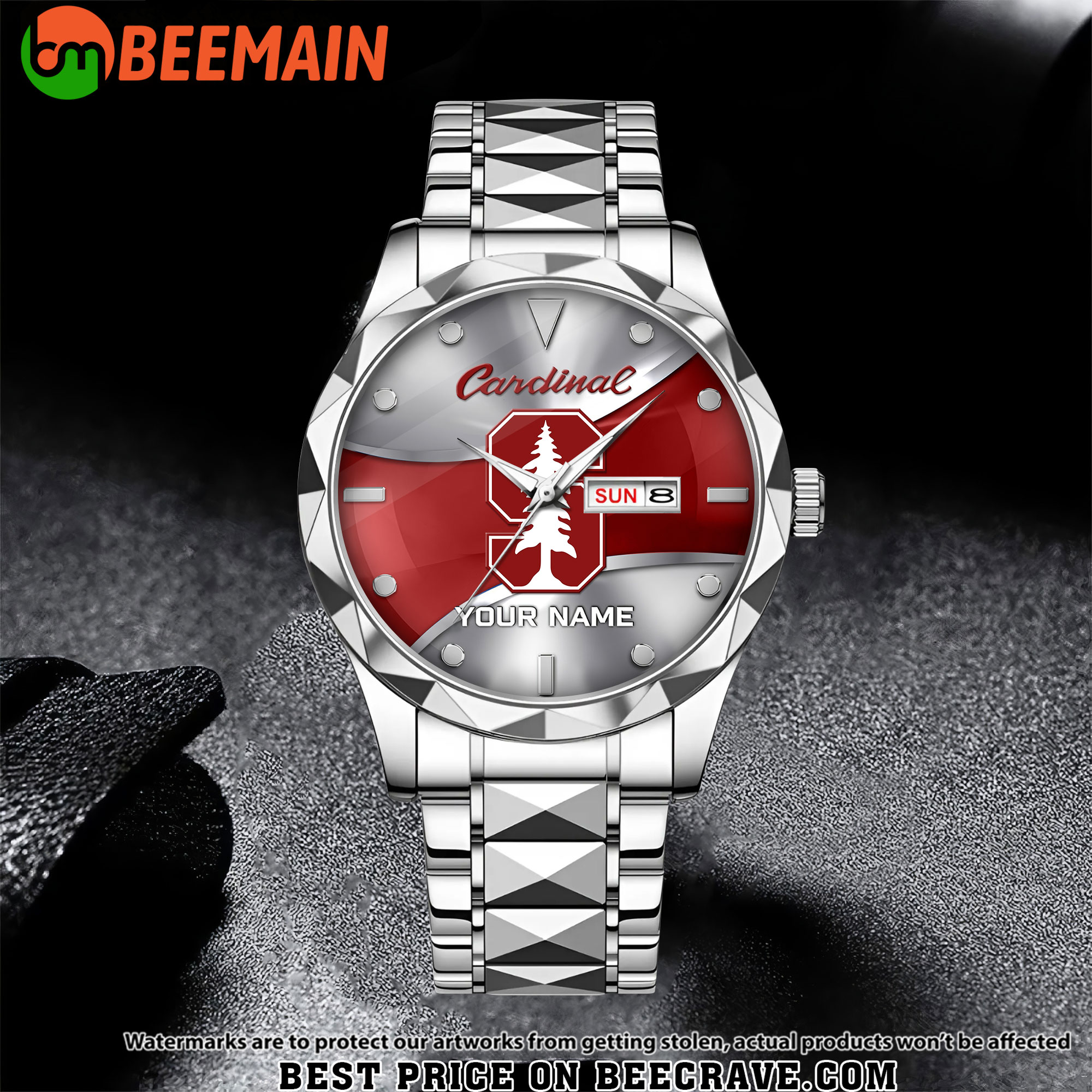 ZNCAA Stanford Cardinal - Football Alloy Luxury Quartz Watch - Custom Name