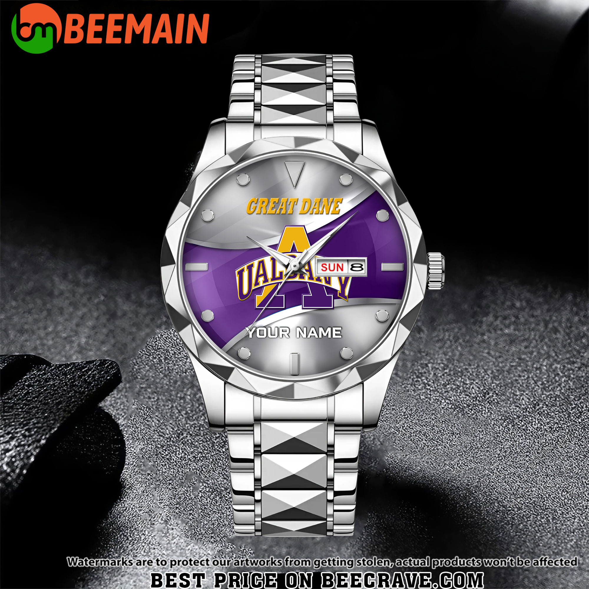 ZNCAA Albany Great Danes - Football Alloy Luxury Quartz Watch - Custom Name